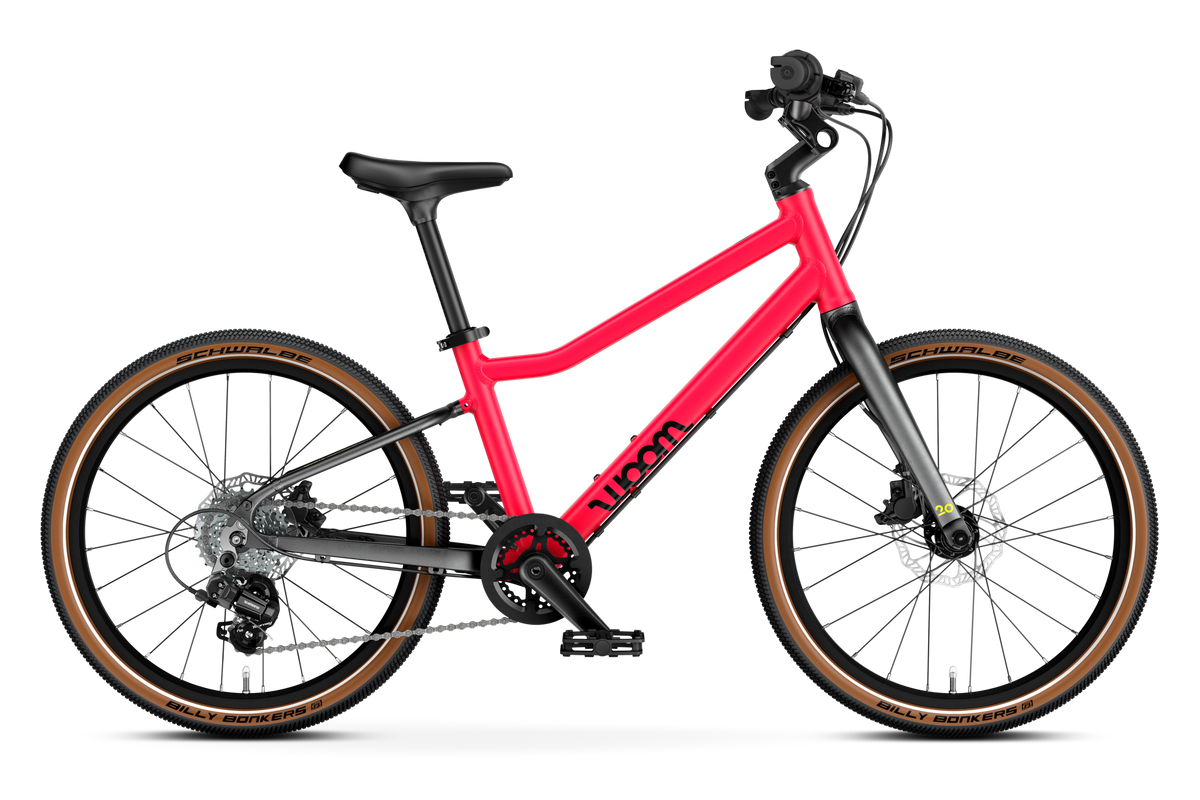Bicicleta infantil woom EXPLORE 4 en Rosa neón, perspectiva #Color_Rosa neón