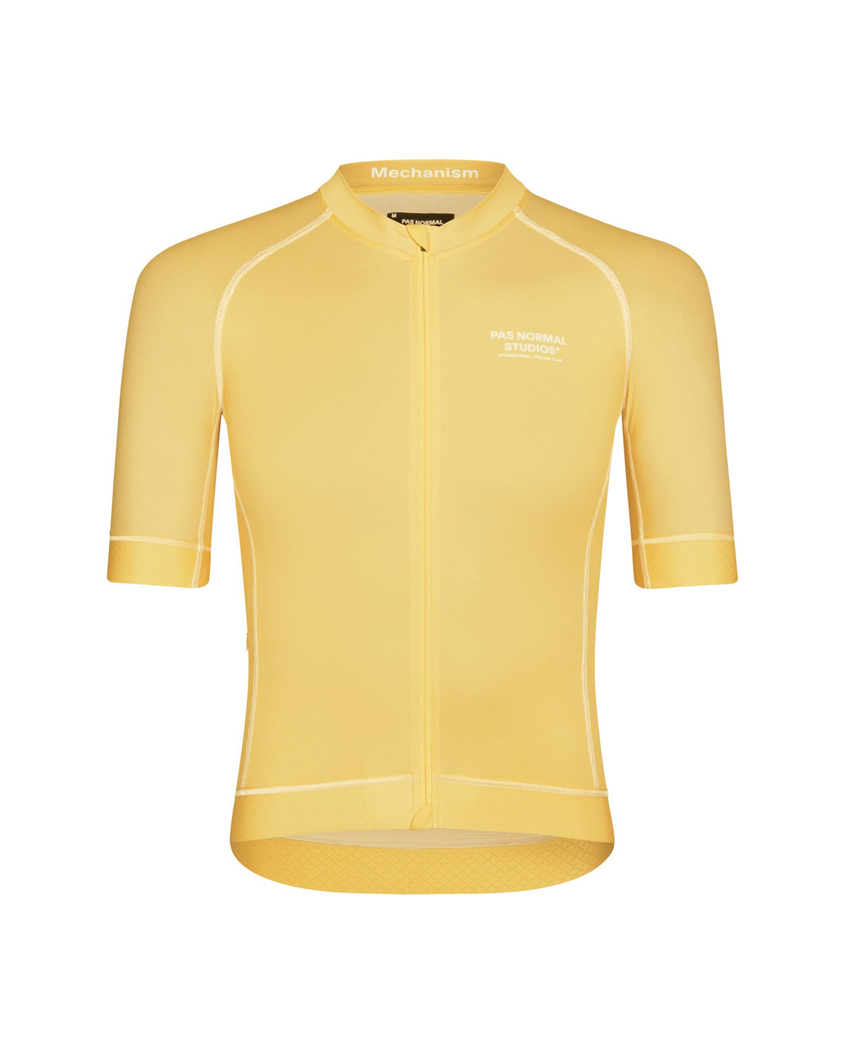 Maillot Corto Pas Normal Studios Mechanism en Dusty Yellow, producto plano sobre fondo #Color_Dusty Yellow