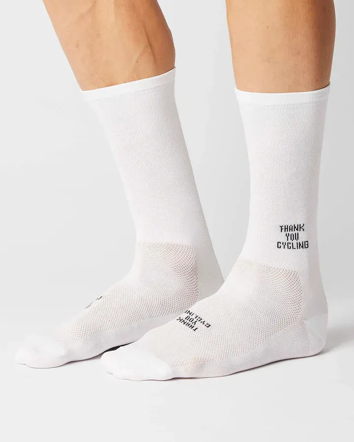 Calcetines Fingerscrossed CLASSIC ICONIC THANK YOU CYCLING White