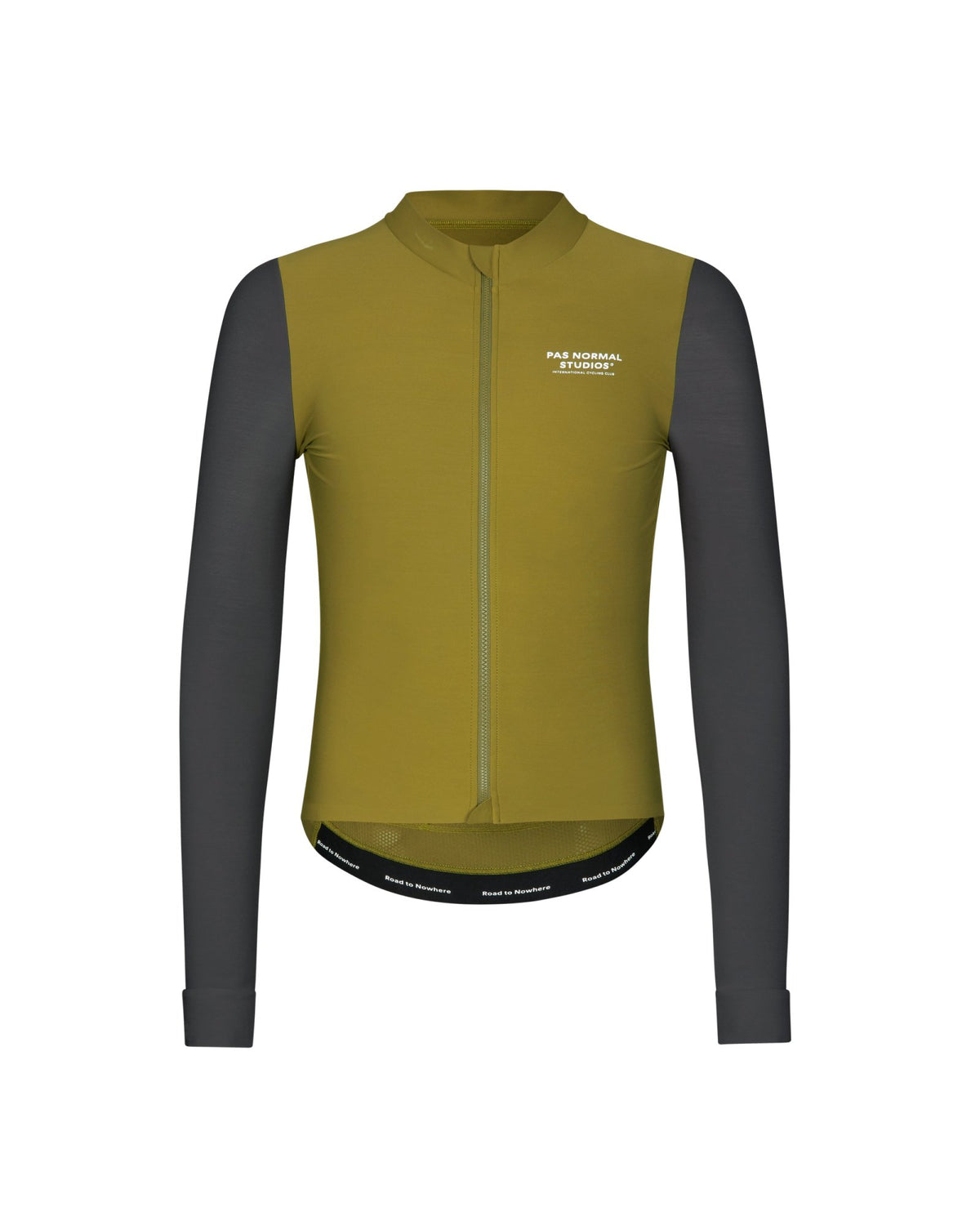 Maillot Largo Pas Normal Studios Mechanism en Deep Grey / Green, vista frontal #Color_Deep Grey / Green