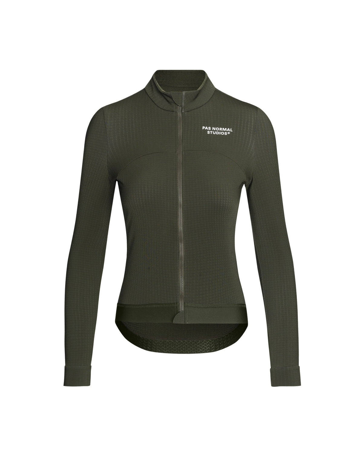 Maillot largo mujer Pas Normal Studios Essential en Olive, bodegón frontal #Color_Olive