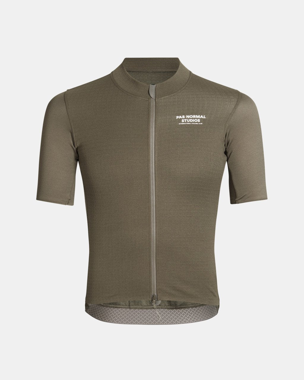 Maillot Corto Pas Normal Studios Escapism Wool en Dark Stone, producto plano sobre fondo #Color_Dark Stone