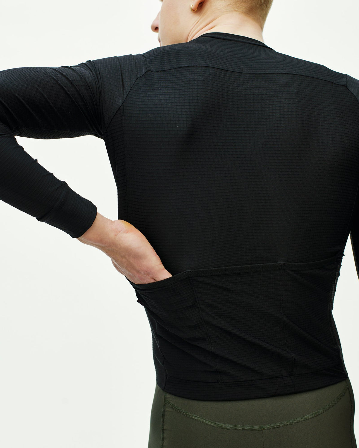 Maillot largo Pas Normal Studios Mechanism Pro en Black, detalle de los bolsillos #Color_Black
