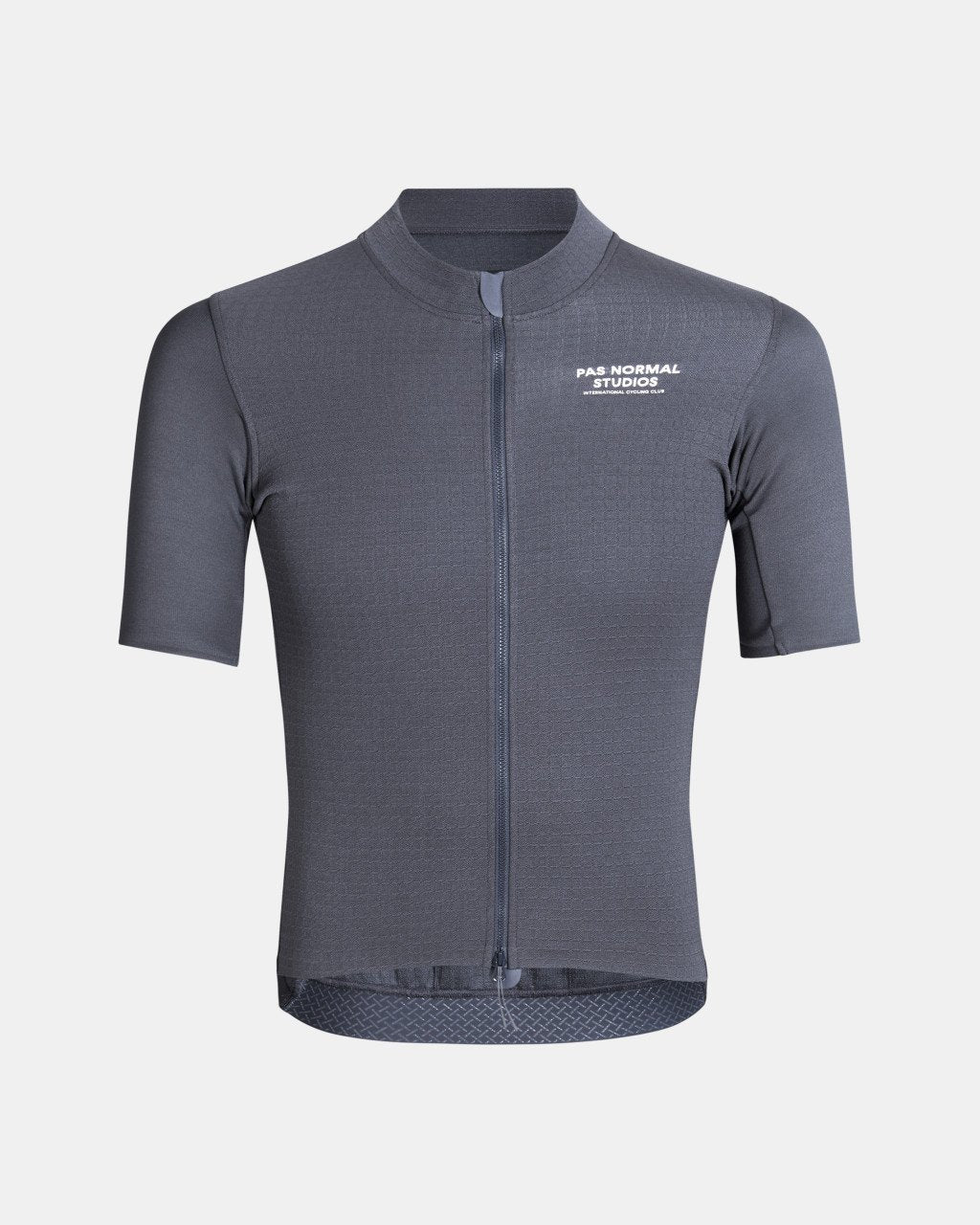 Maillot Corto Pas Normal Studios Escapism Wool en Steel, producto plano sobre fondo #Color_Steel