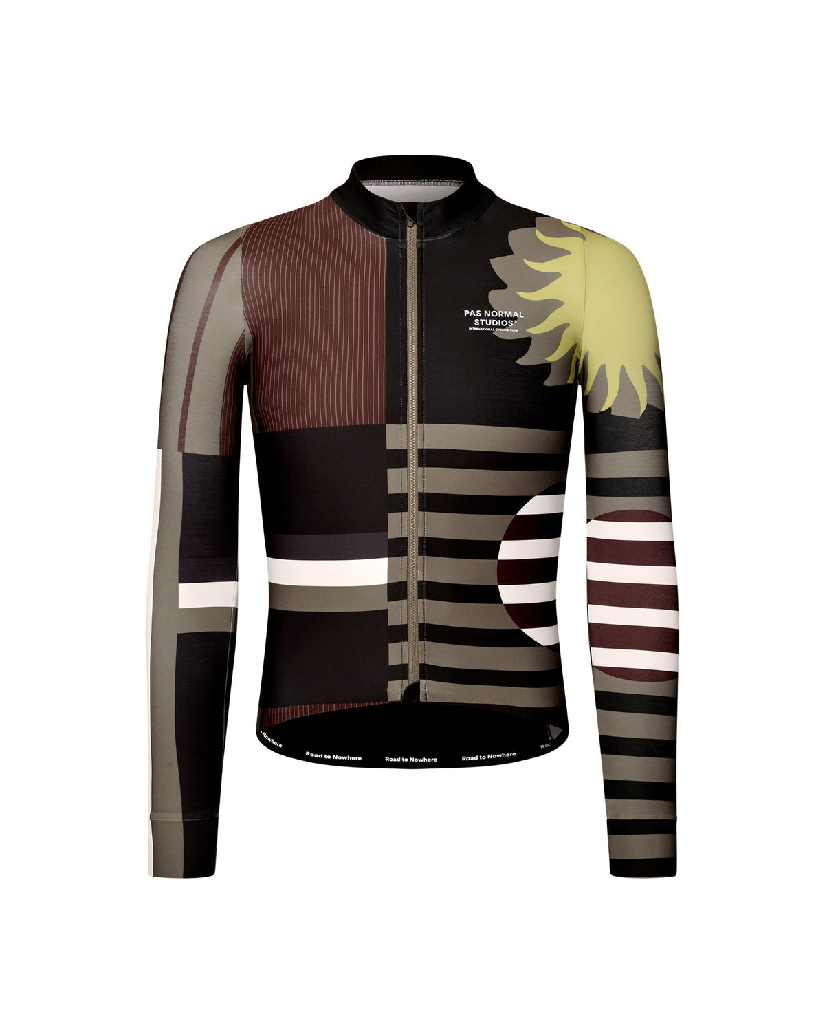 Maillot Largo Pas Normal Studios Mechanism en AOP International Dark Olive, vista frontal #Color_AOP International Dark Olive