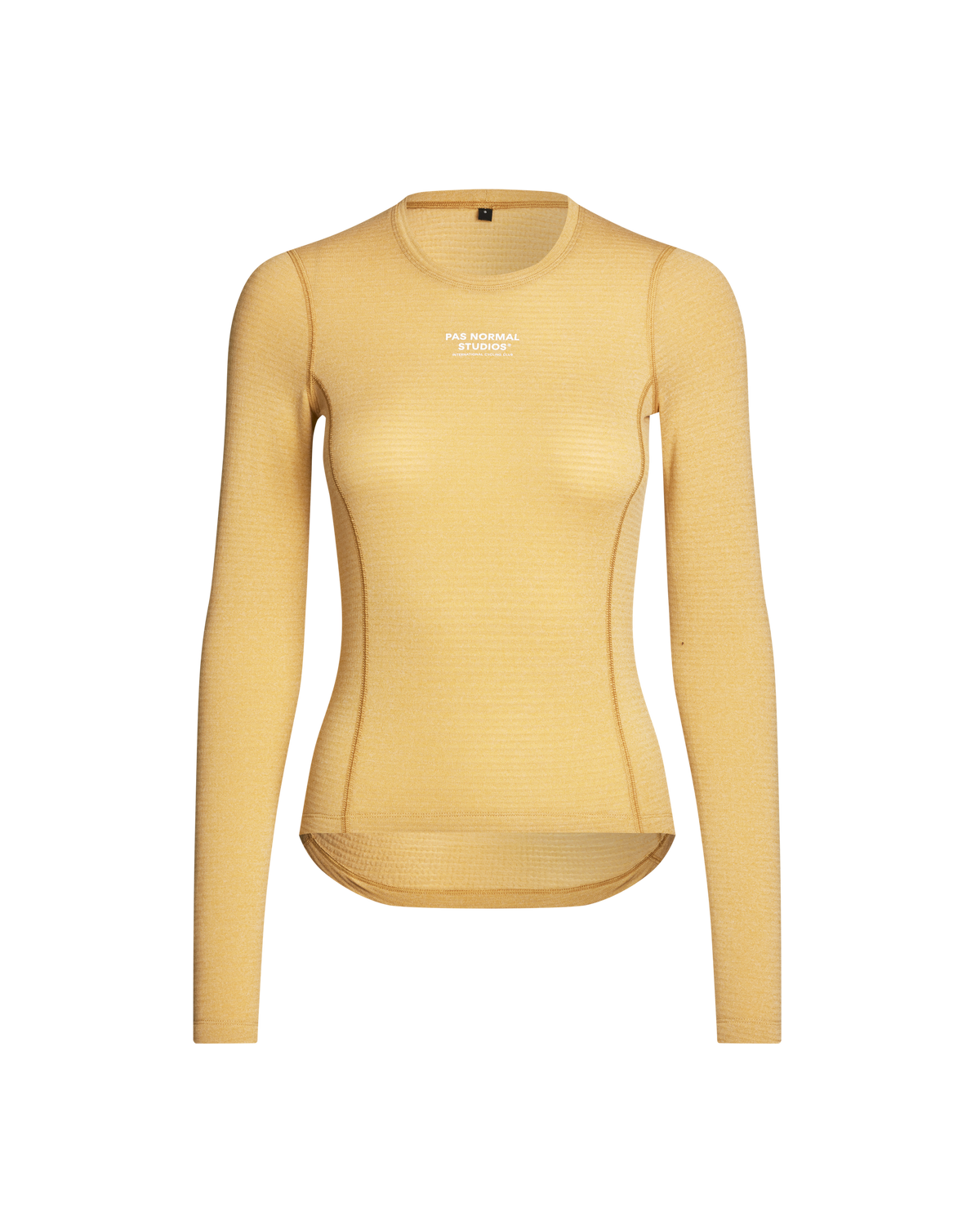 Camel thermal long sleeve base layer, front view with white chest logo #Color_Camel
