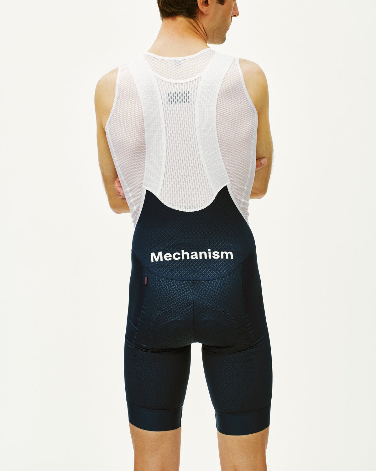 Culotte corto Pas Normal Studios Mechanism en Navy, llevado por el modelo, vista trasera #Color_Navy