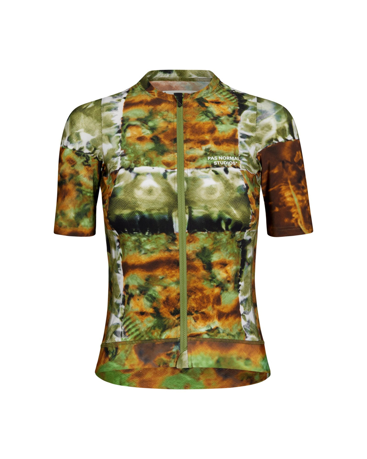 Maillot corto de mujer Pas Normal Studios Essential en Kaleidoscope Green, vista frontal #Color_Kaleidoscope Green