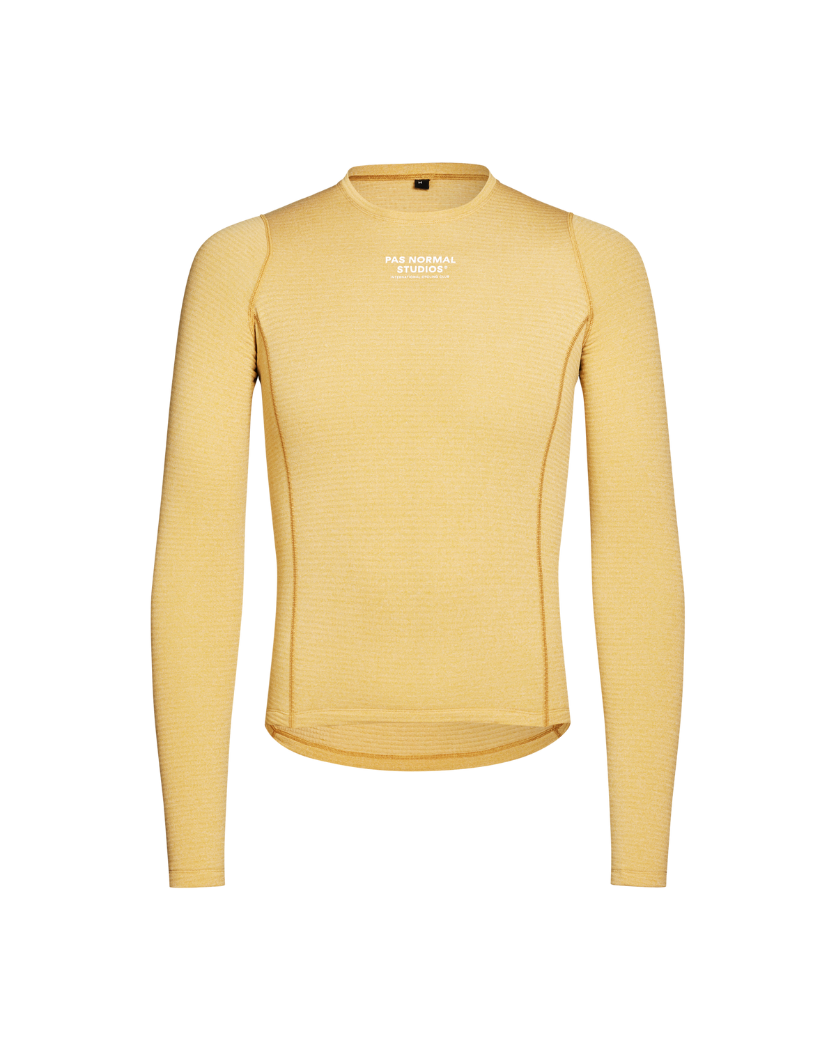 Camel thermal long sleeve base layer, front view with white chest branding #Color_Camel