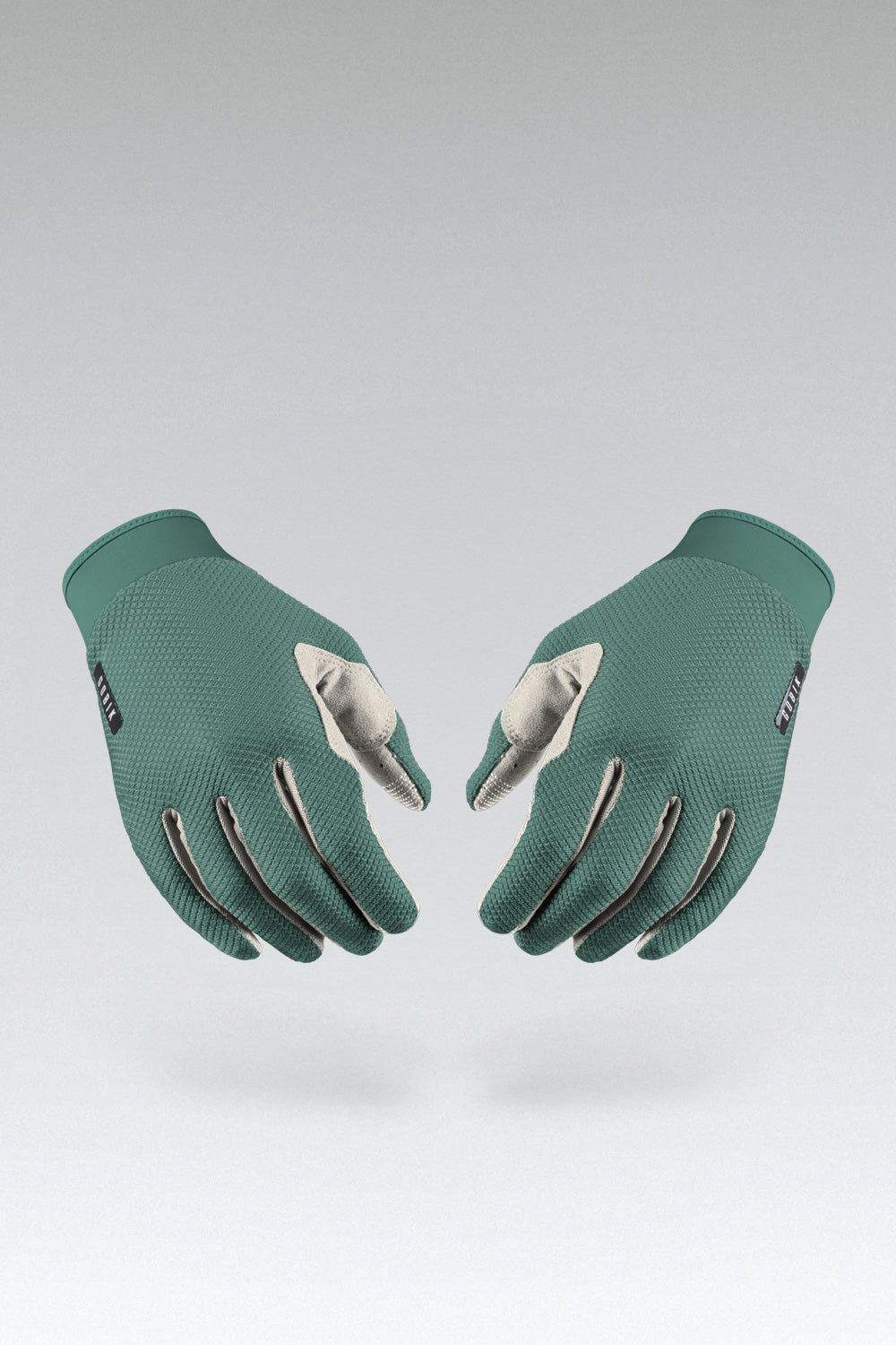 Guantes Gobik Lynx 2.0 en Hedge Green, bodegón del par de guantes largos vistos de dorso #Color_Hedge Green