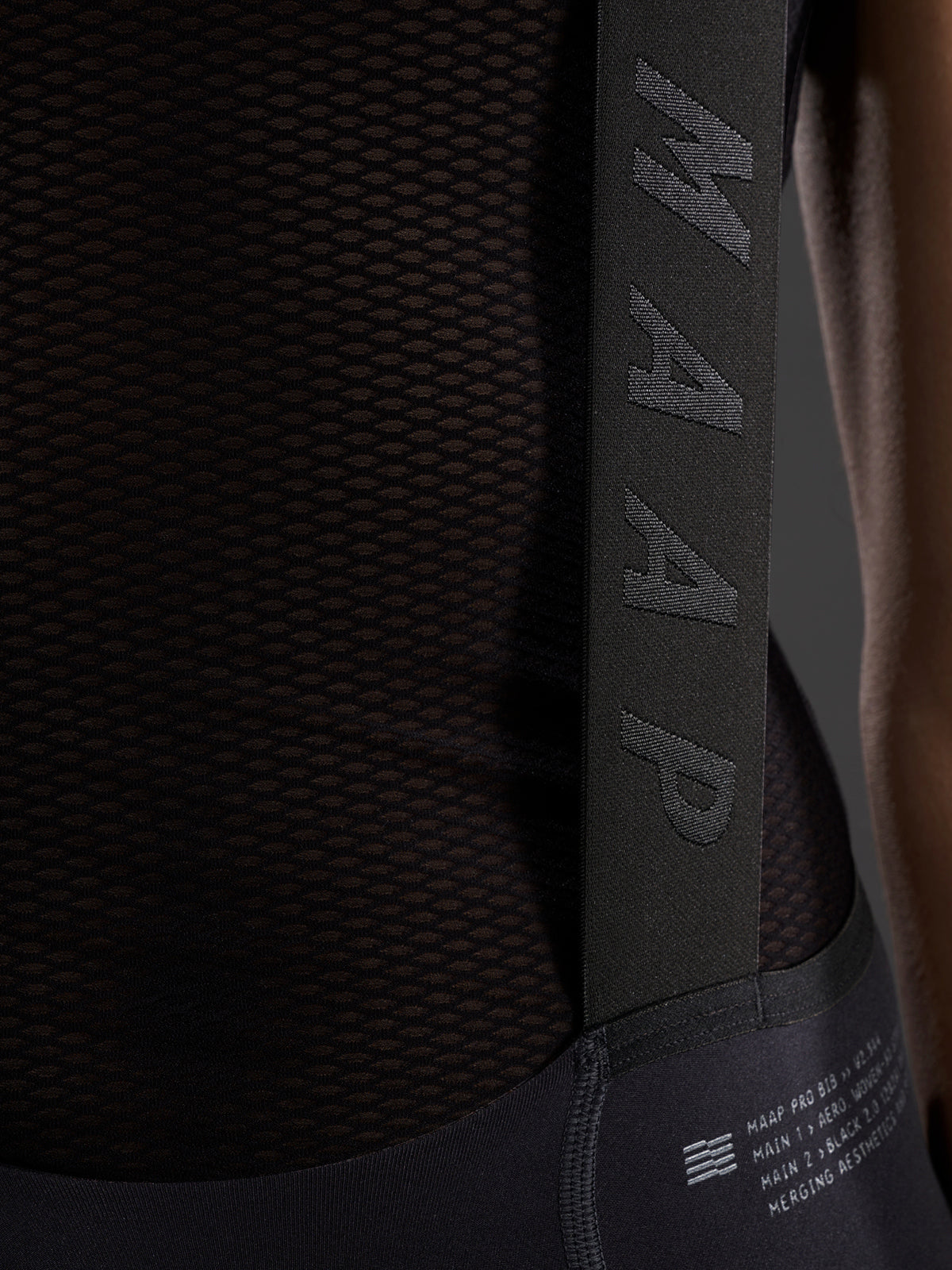 Culotte corto MAAP Pro Bib 2.0 en Black, vista de detalle #Color_Black