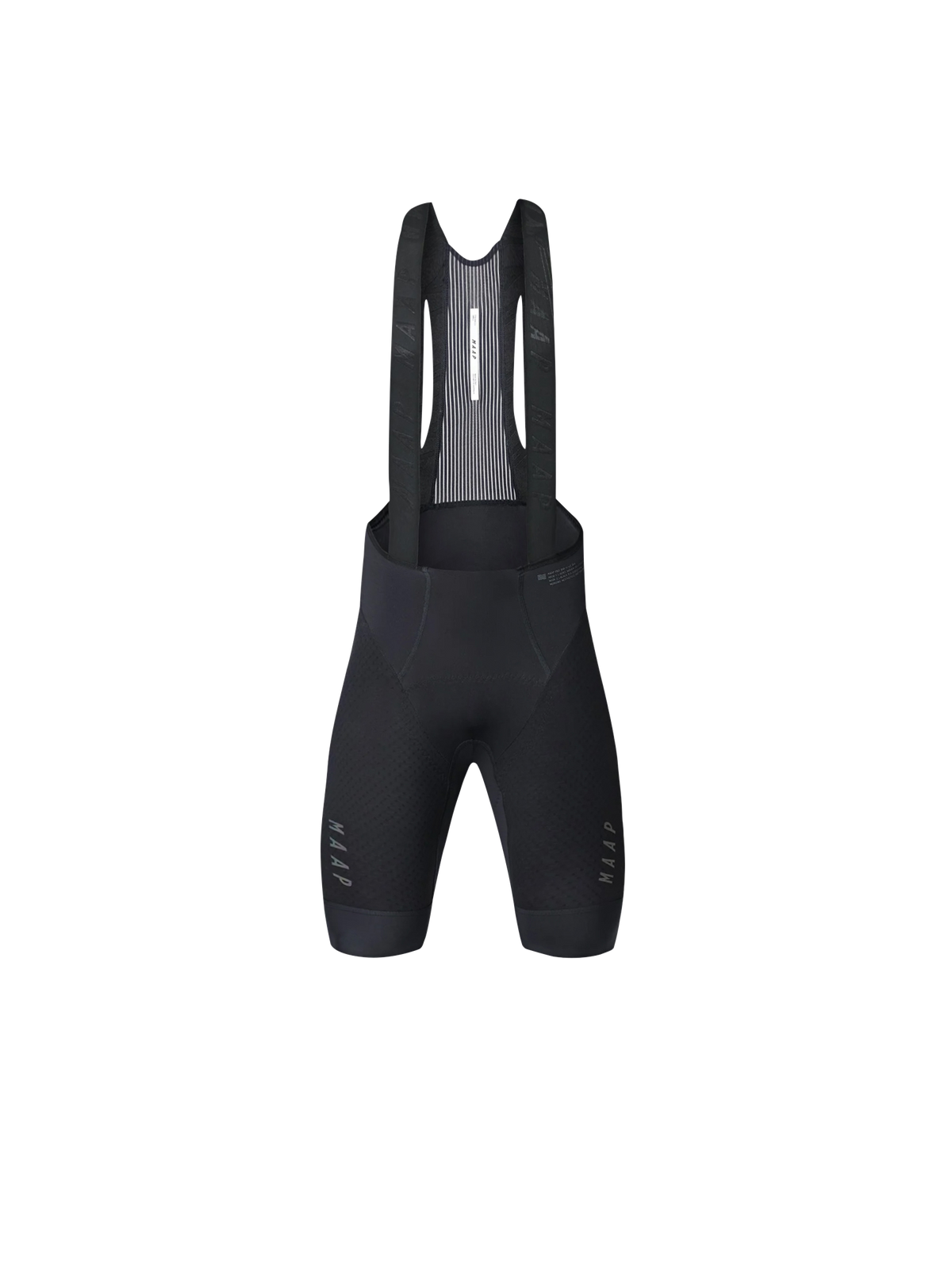 Culotte corto MAAP Pro Bib 2.0 en Black, producto plano sobre fondo #Color_Black