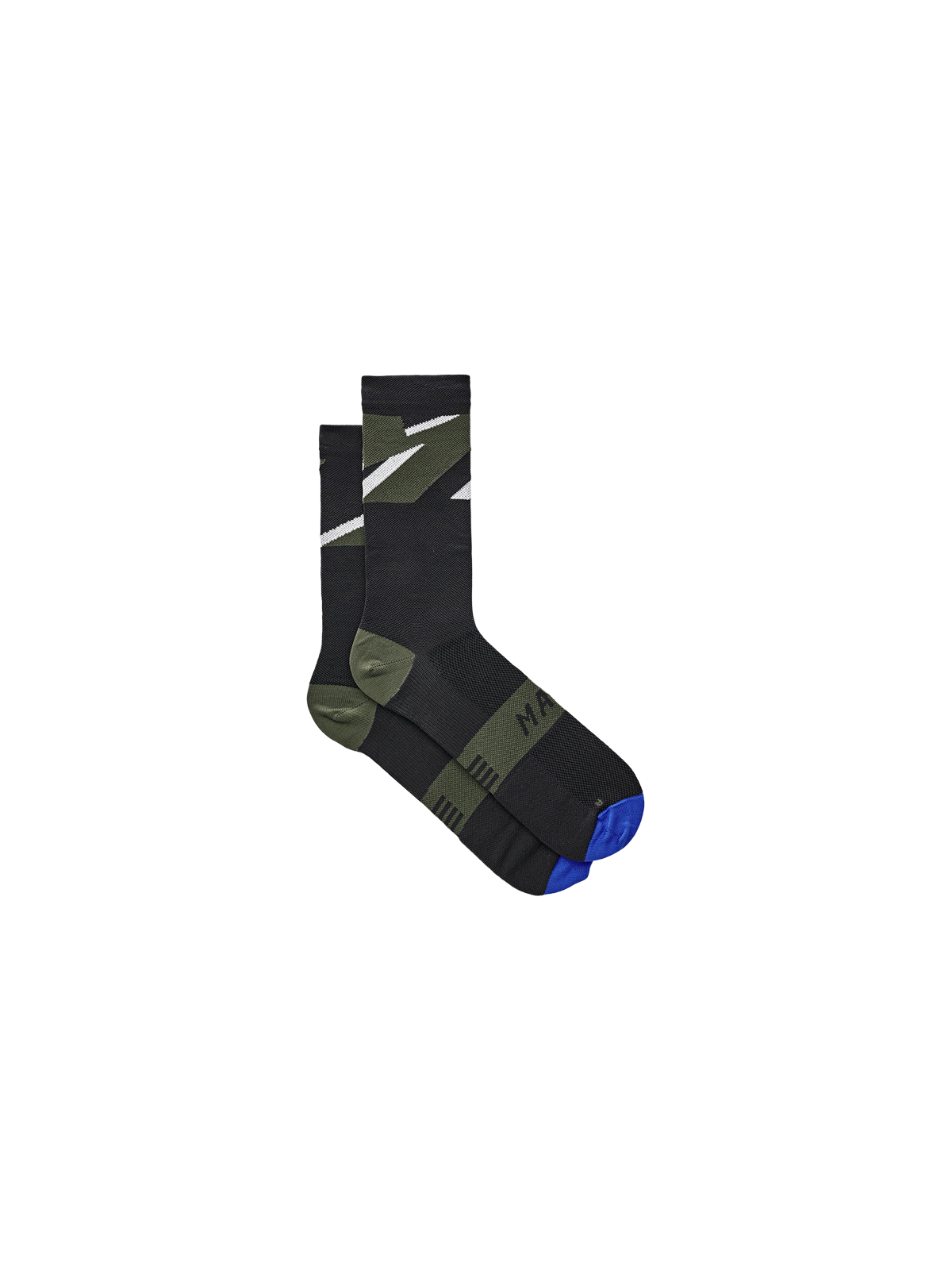 Calcetines MAAP Evolve 3D Sock en Black, producto plano sobre fondo #Color_Black