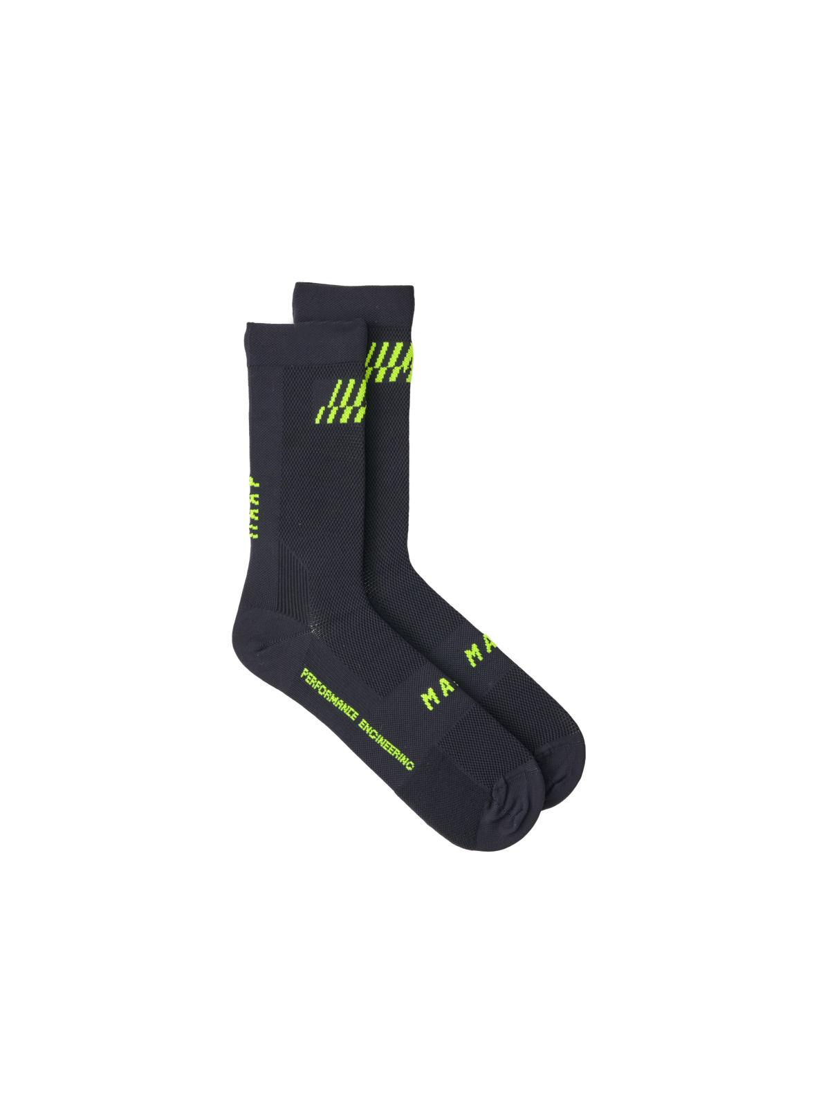 Calcetines MAAP Aerate Sock en Black, producto plano sobre fondo #Color_Black