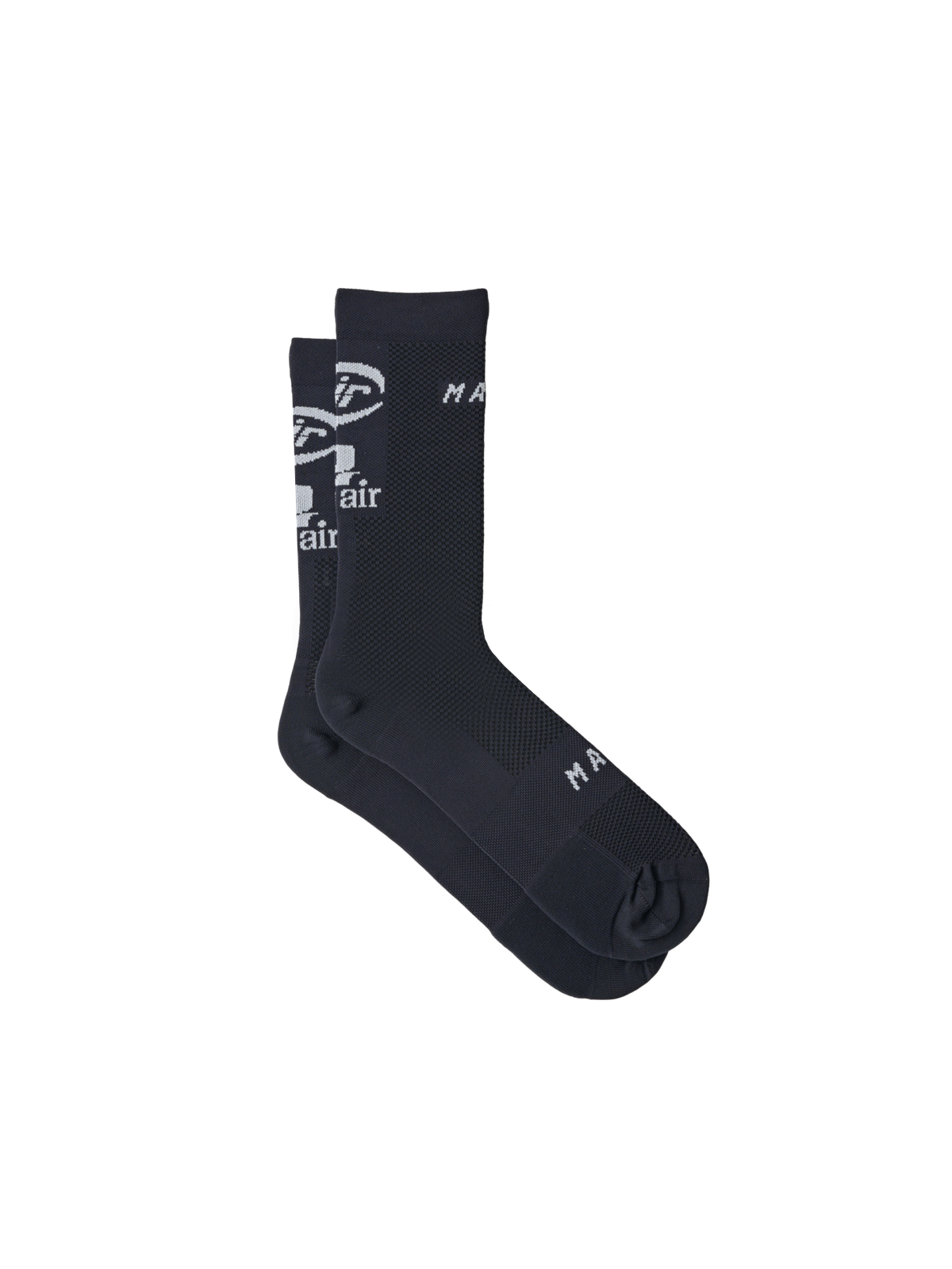 Calcetines MAAP Aether Sock en Black, producto plano sobre fondo #Color_Black