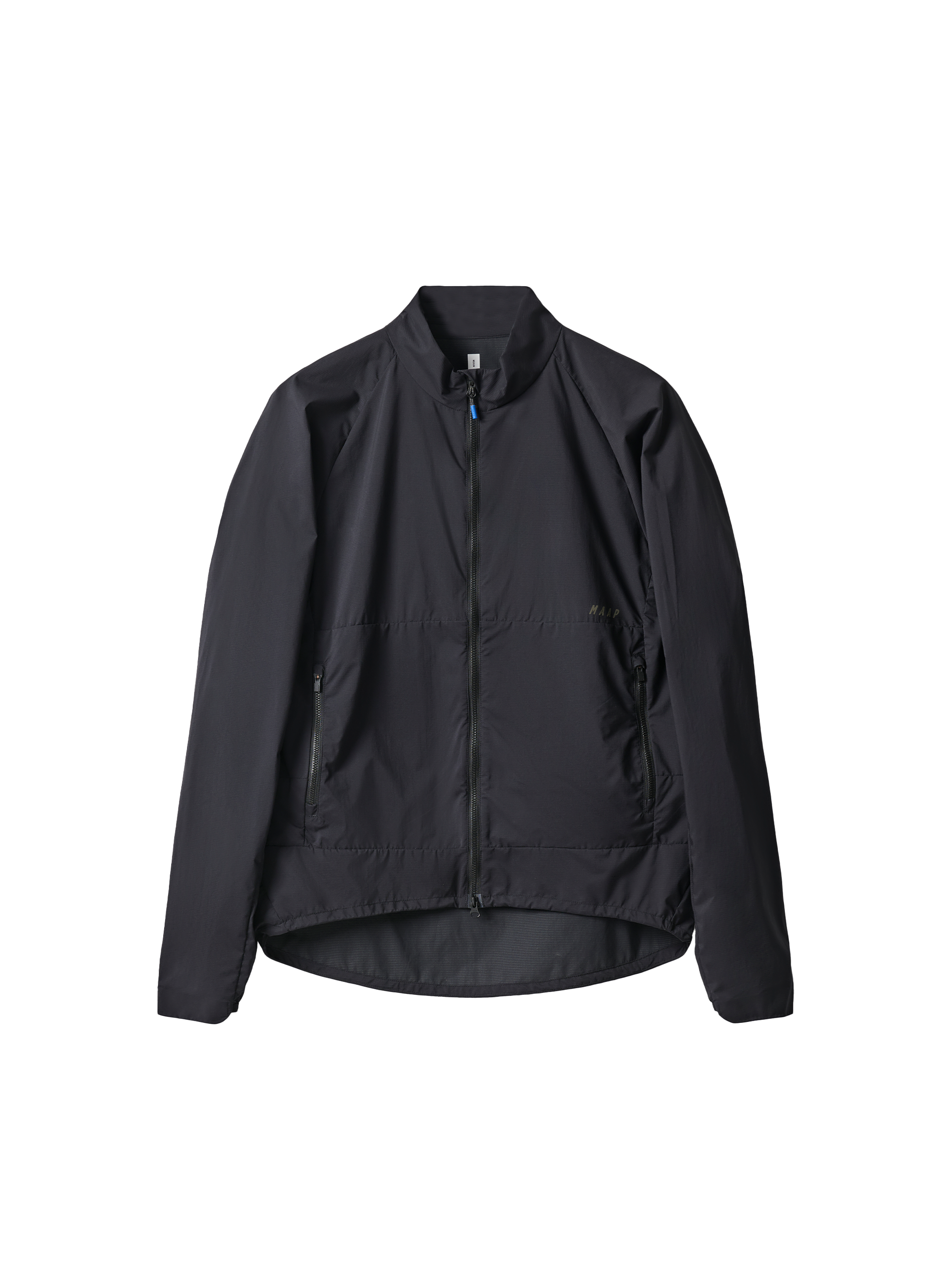 Cortavientos MAAP Alt Road Wind Jacket en Black, producto plano sobre fondo #Color_Black