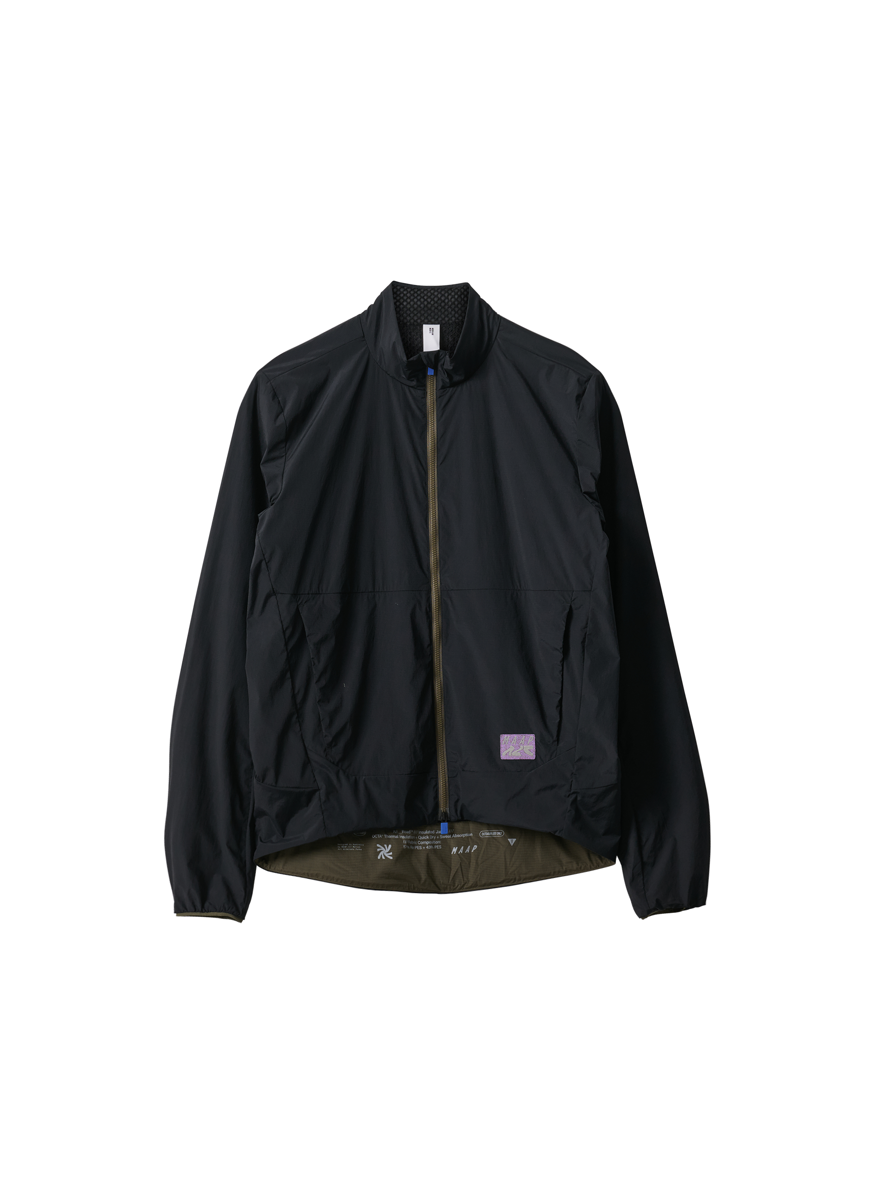 Chaqueta MAAP Alt Road Insulated Jacket en Black/Black, producto plano sobre fondo #Color_Black/Black