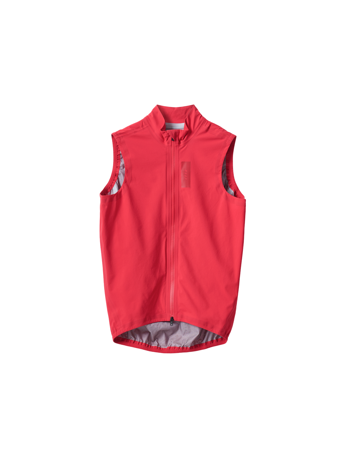 Chaleco MAAP Pro Atmos Vest en Carmine, producto plano sobre fondo #Color_Carmine