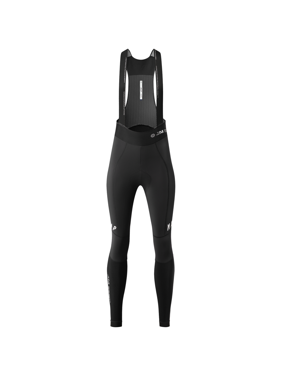 Culotte largo de mujer MAAP Apex Deep Winter Tight 2.0 en Black, producto plano sobre fondo #Color_Black