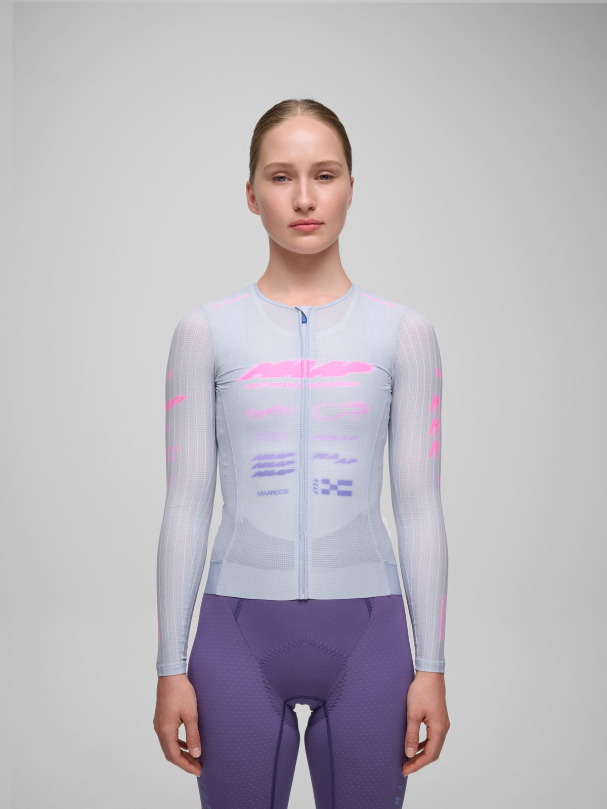 Maillot de mujer MAAP Beta Pro Aero LS Jersey en Xenon Purple, imagen principal #Color_Xenon Purple