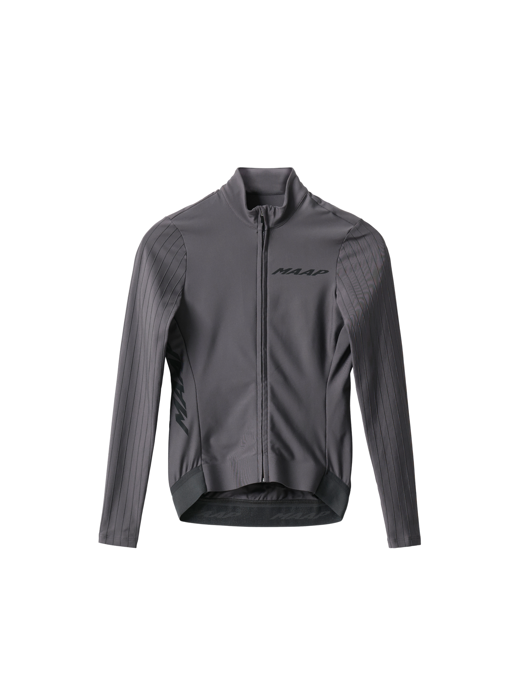 Maillot de mujer MAAP Pro Aero Thermal LS Jersey en Meteorite, producto plano sobre fondo #Color_Meteorite