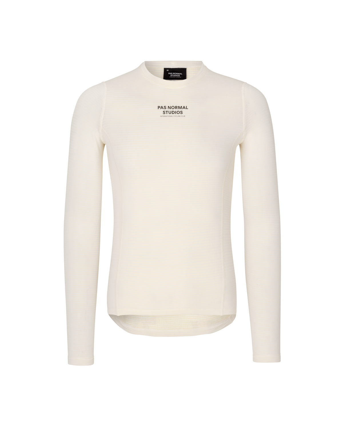 Off White Thermal long sleeve base layer, front view with black chest print #Color_Off White