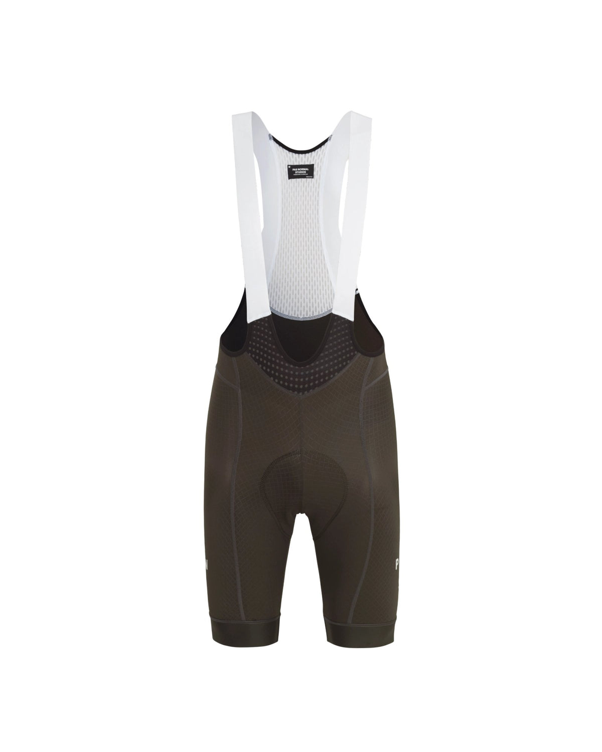 Culotte corto Pas Normal Studios Mechanism en Dark Olive, vista frontal de estudio #Color_Dark Olive