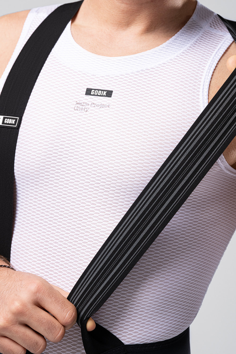 Culotte Corto Gobik Lancer en Black, detalle del tejido del tirante #Color_Black
