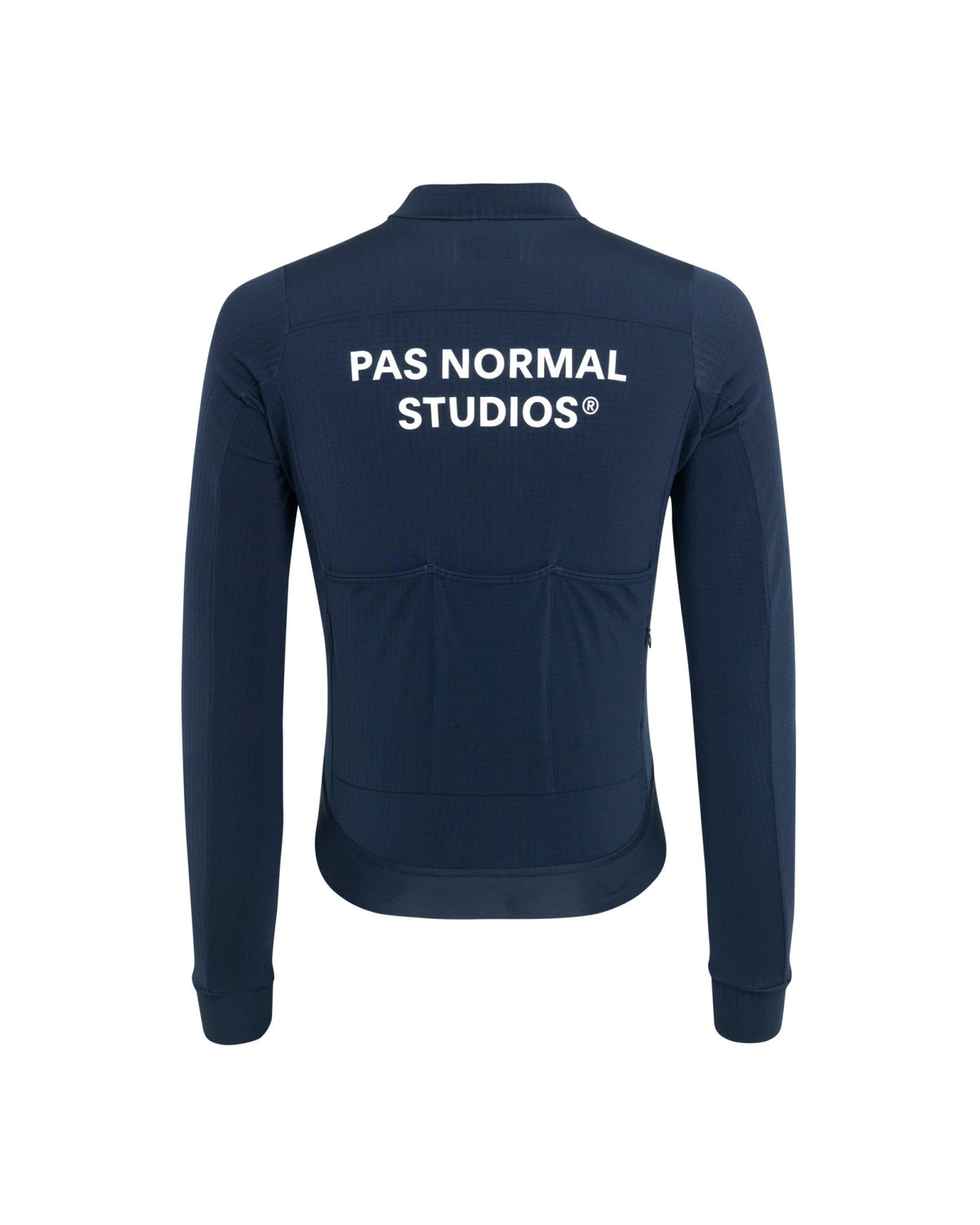 Maillot Largo Pas Normal Studios Essential en Navy, producto plano, vista trasera sobre fondo #Color_Navy