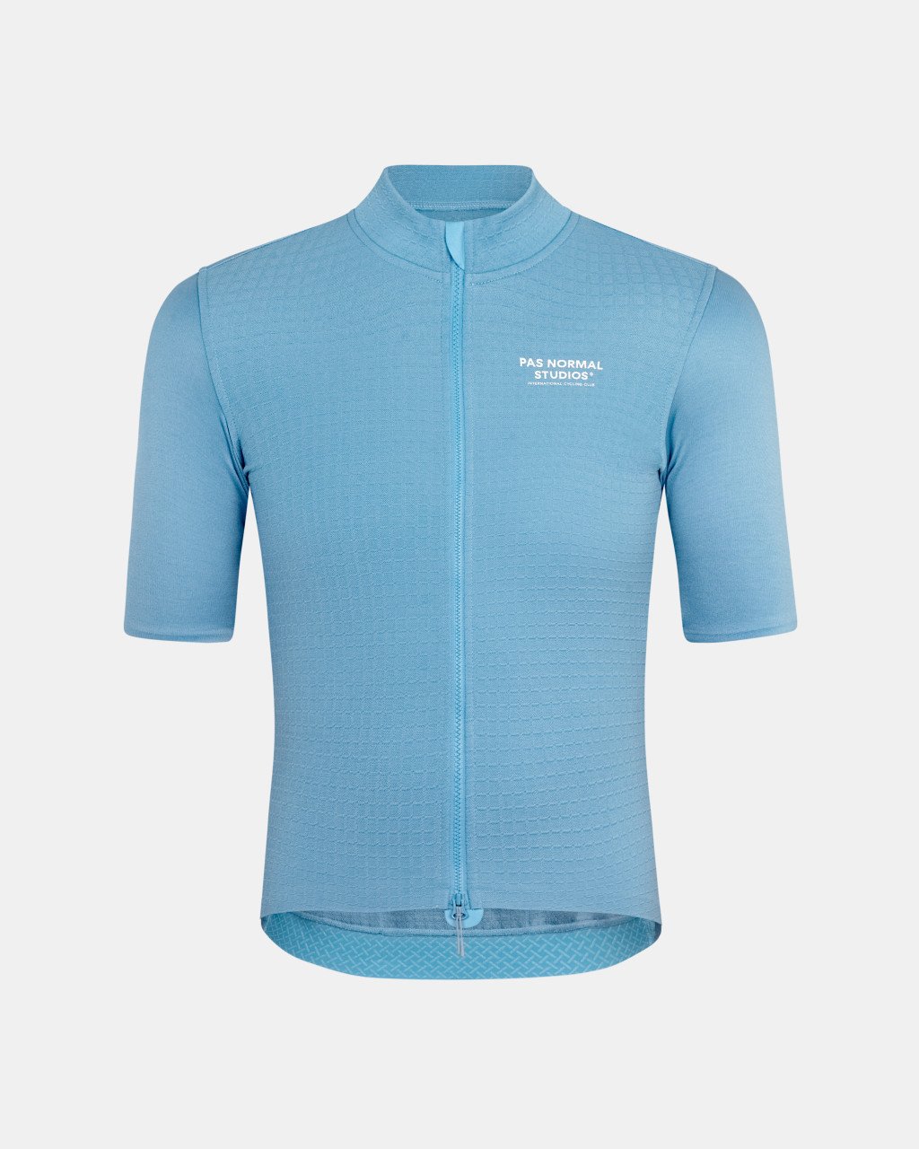 Maillot Corto Pas Normal Studios Escapism Wool en Sky Blue, producto plano sobre fondo #Color_Sky Blue
