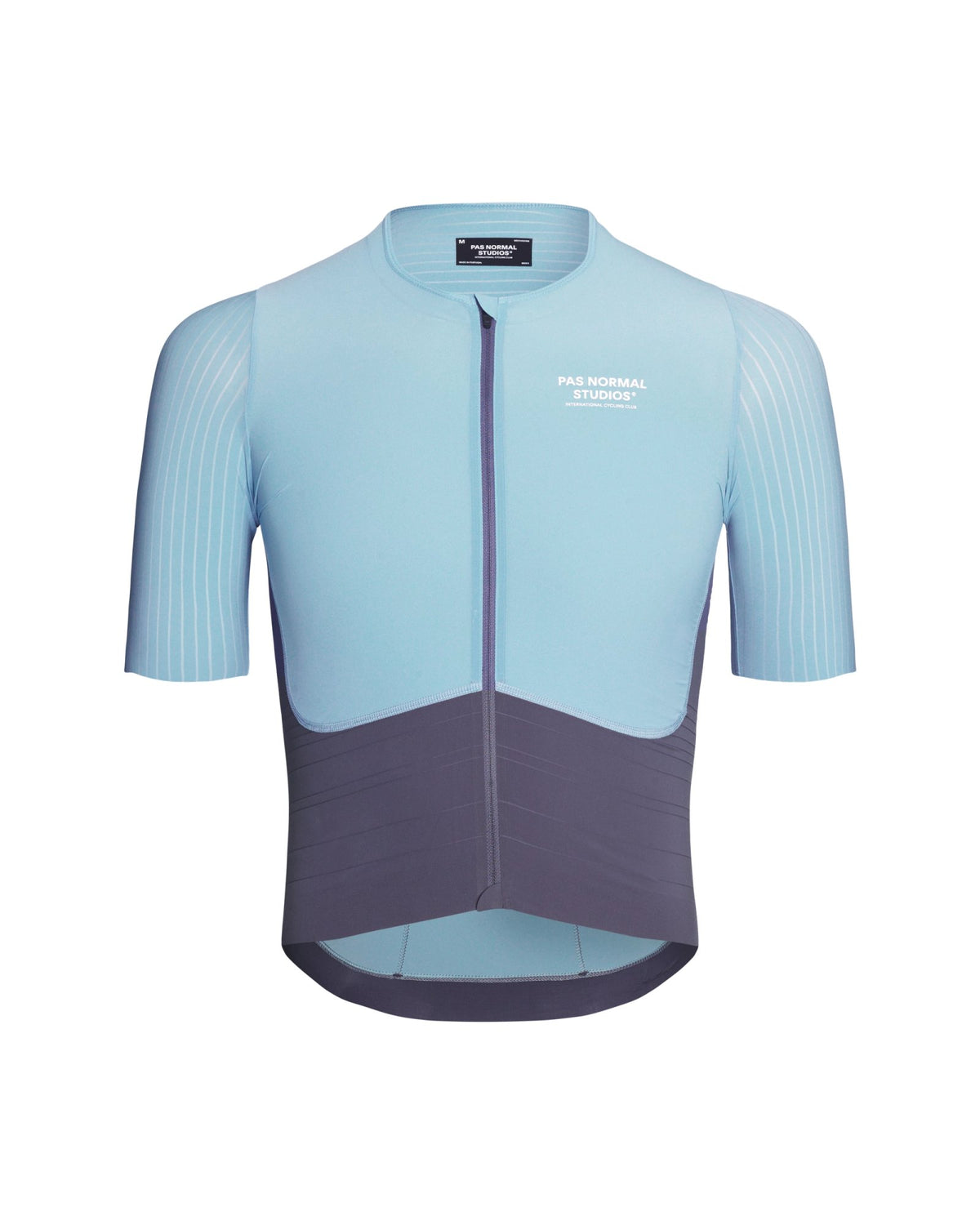 Maillot Pas Normal Studios Mechanism Pro en Iron Grey / Pale Blue, vista frontal #Color_Iron Grey / Pale Blue