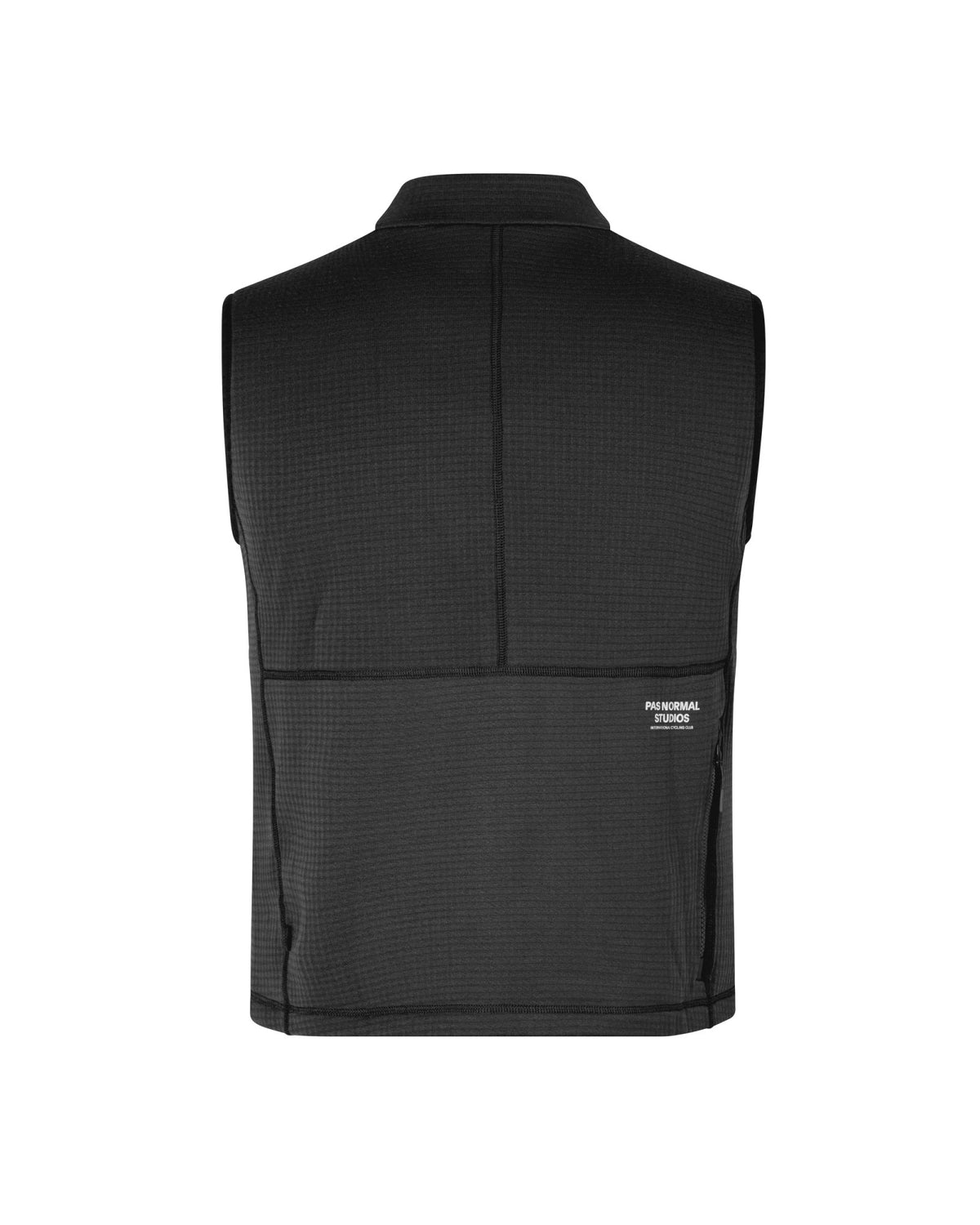 Chaleco de forro polar Pas Normal Studios Escapism Performance Fleece en Black, vista trasera #Color_Black