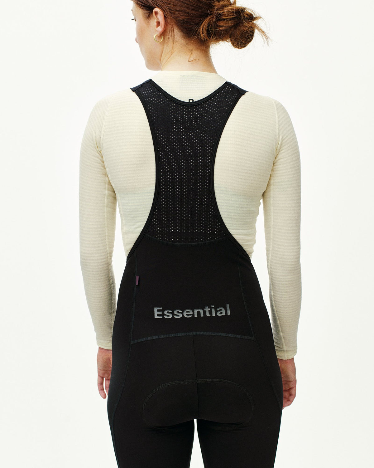 Culotte Largo Mujer PNS Essential Thermal en Black, sobre modelo de espaldas #Color_Black