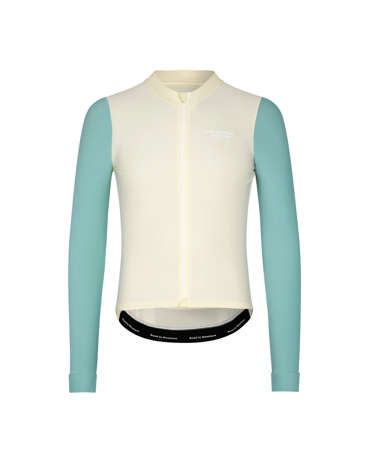Maillot Largo Pas Normal Studios Mechanism en Off-White / Light Teal, vista frontal #Color_Off-White / Light Teal
