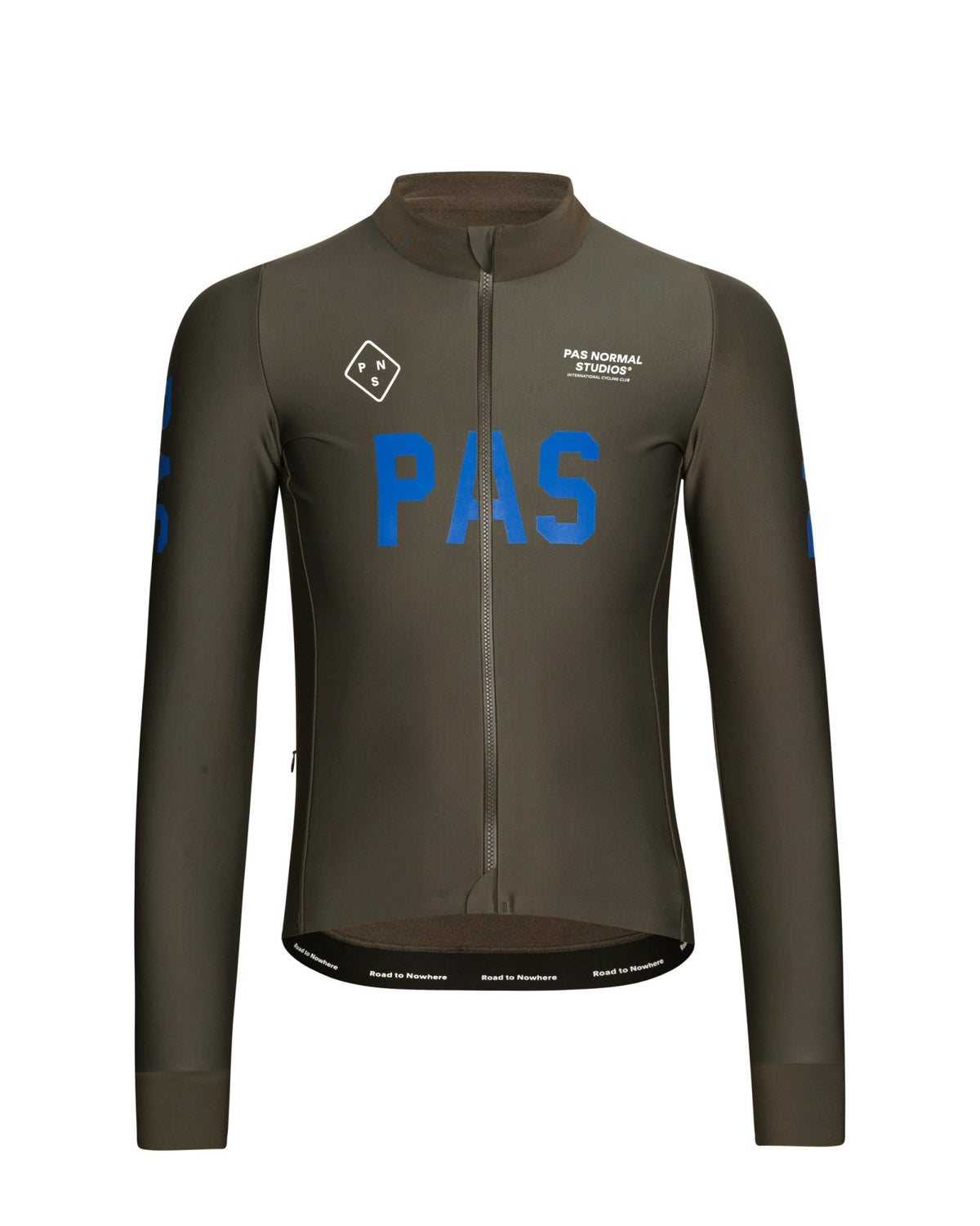 Maillot largo térmico Pas Normal Studios PAS Mechanism Thermal en Dark Olive, vista frontal #Color_Dark Olive