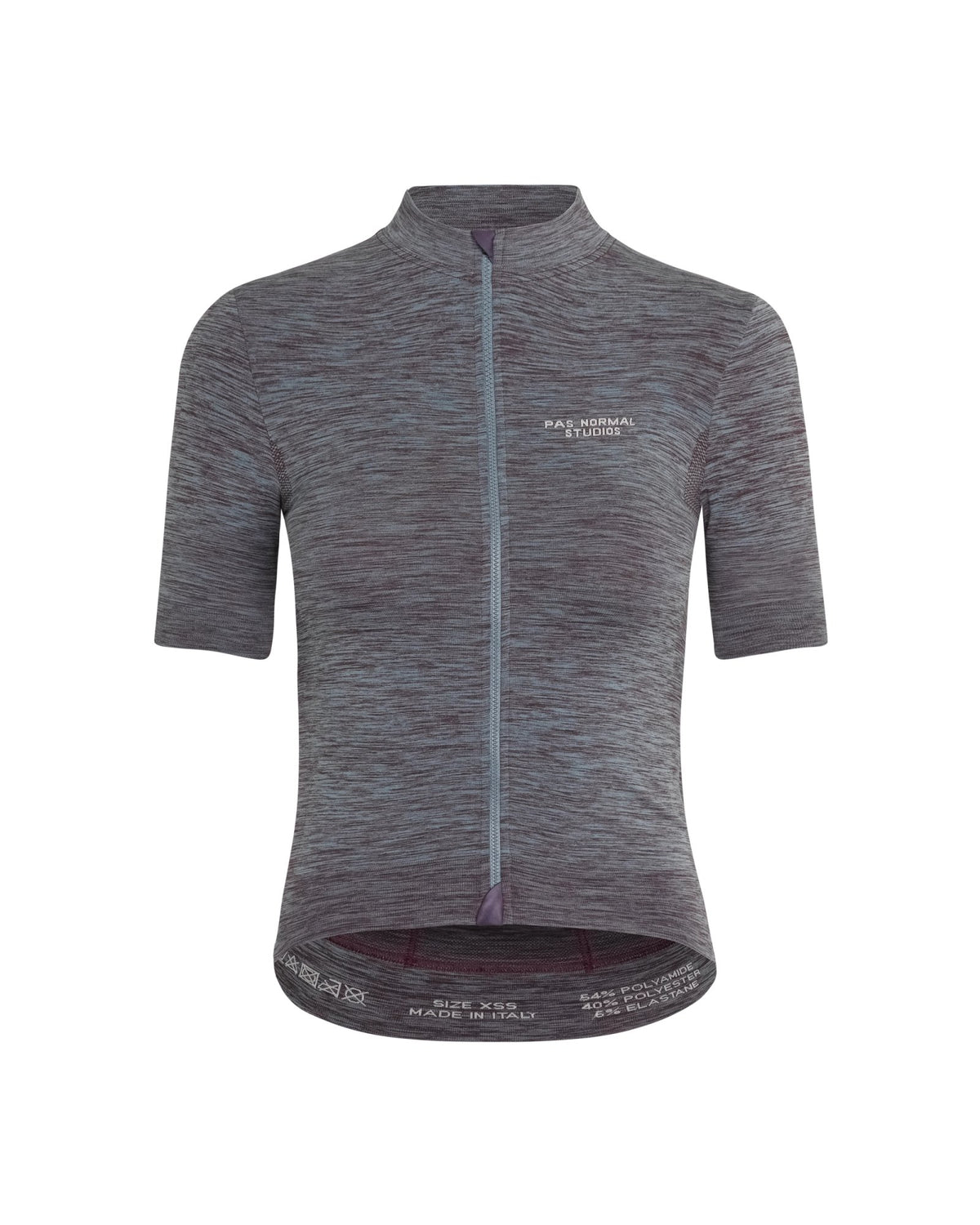 Maillot corto de mujer Pas Normal Studios Escapism Knit en Dusty Blue, vista frontal #Color_Dusty Blue