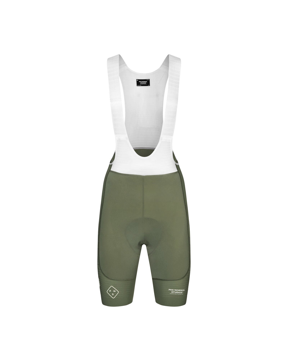 Culotte corto Pas Normal Studios PAS Mechanism Pro en Grey Moss, vista frontal de estudio #Color_Grey Moss