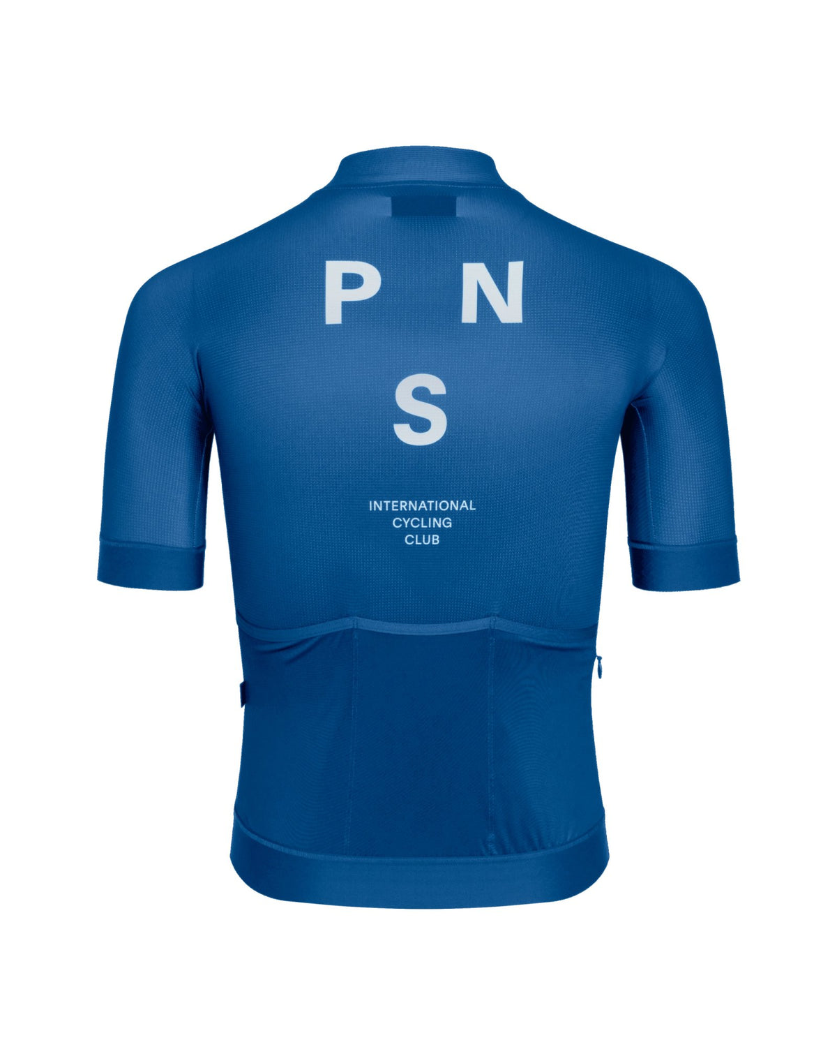Maillot Corto Pas Normal Studios Mechanism en Dark Blue, detalle sobre ciclista #Color_Dark Blue