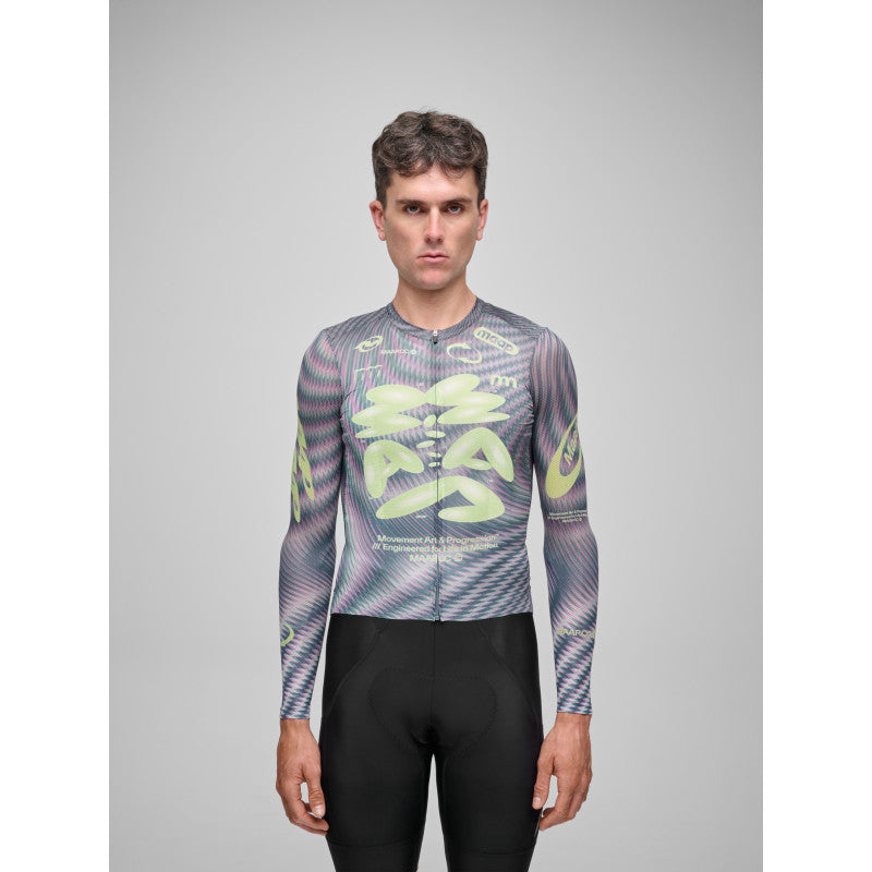 Maillot Largo Maap Spectrum Pro Air LS Jersey 3.0 en Hologram, modelo, vista frontal #Color_Hologram