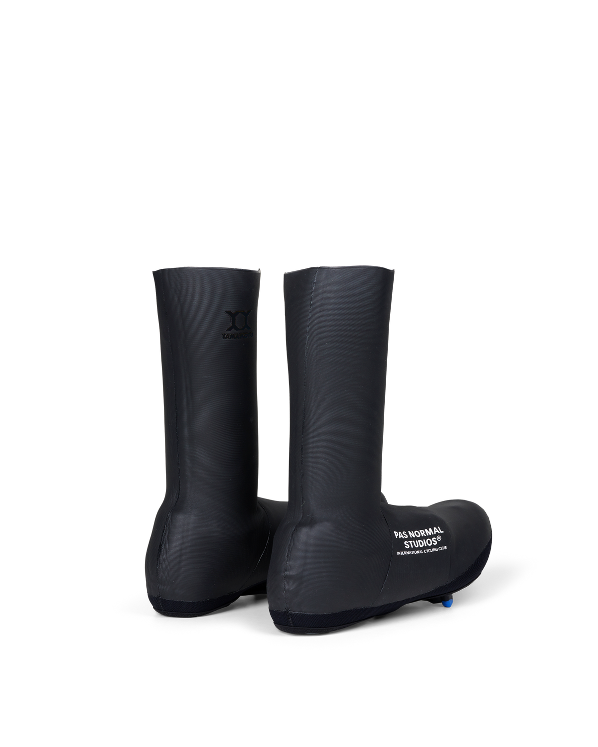 Black Logo Heavy overshoes, rear three-quarter view showing white logo branding #Color_Black