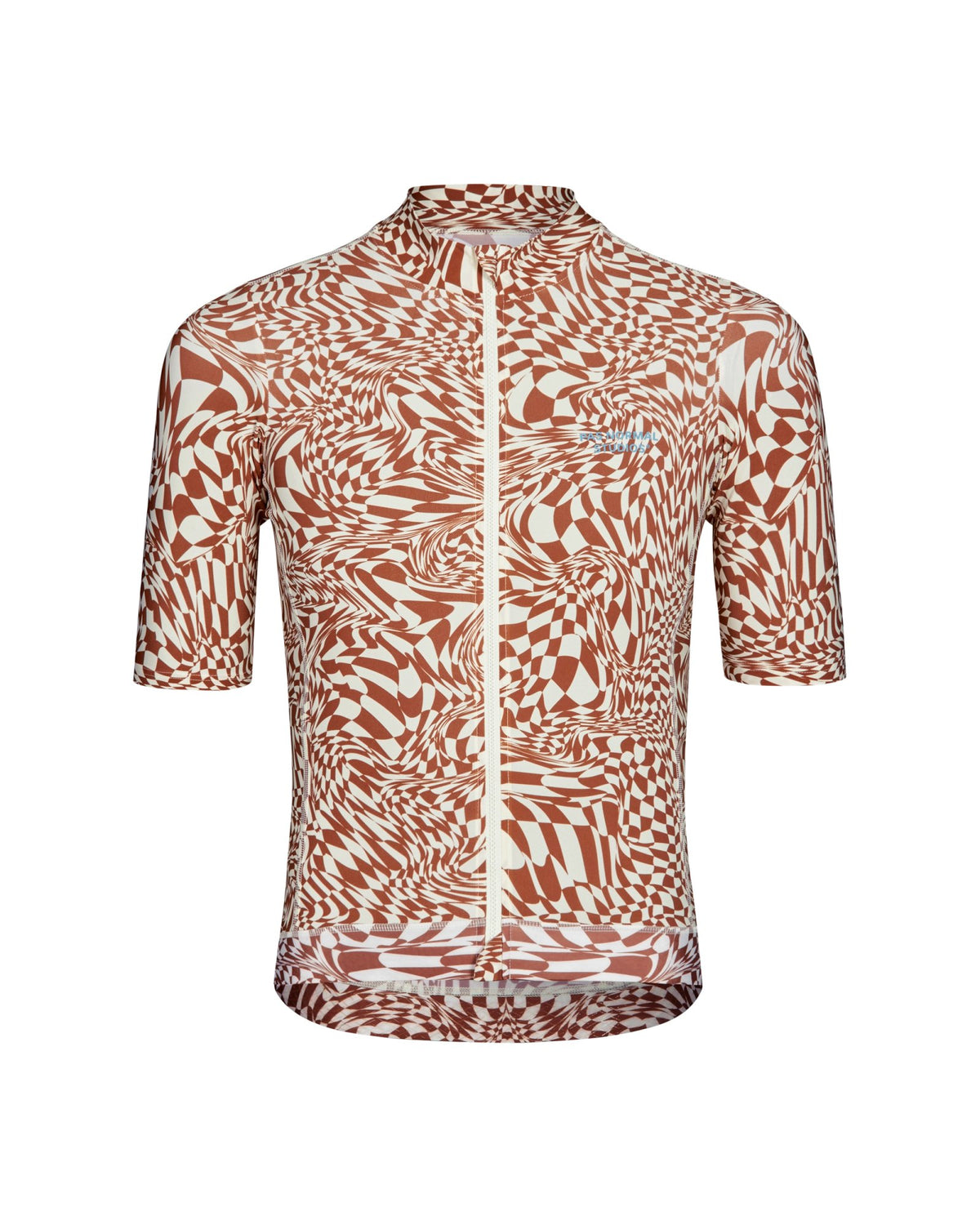 Maillot Corto Pas Normal Studios Essential en Check Brick, producto plano sobre fondo #Color_Check Brick