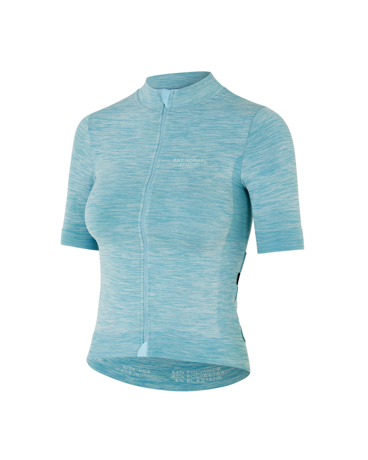 Maillot corto de mujer Pas Normal Studios Escapism Knit en Blue, detalle del cuerpo #Color_Blue