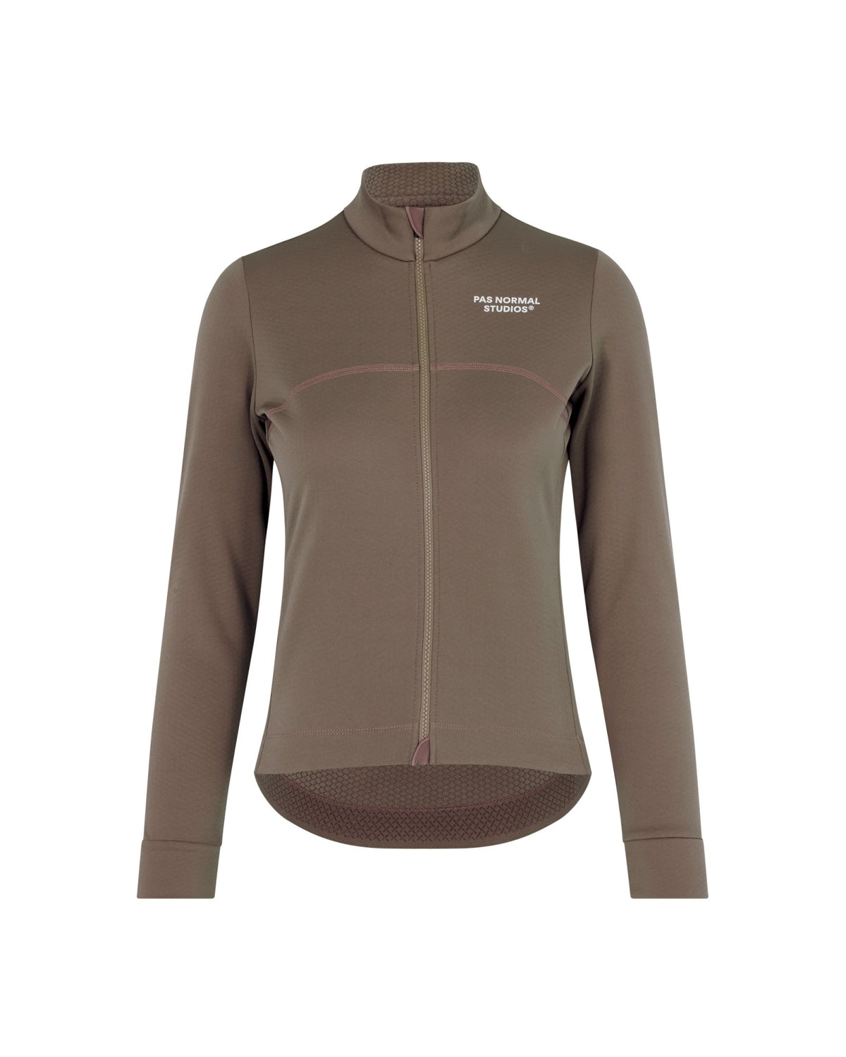 Maillot largo mujer Pas Normal Studios Essential Thermal en Ash Brown, bodegón frontal #Color_Ash Brown