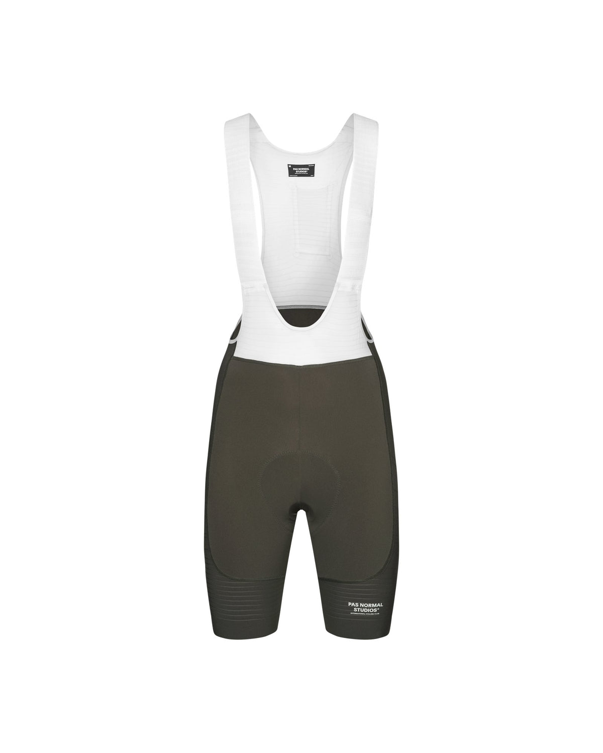 Culotte corto Pas Normal Studios Mechanism Pro en Dark Olive, vista frontal de estudio #Color_Dark Olive