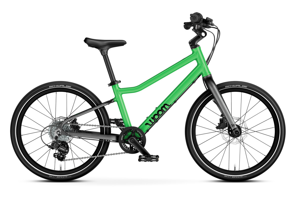 Bicicleta infantil woom EXPLORE 4 en Verde jungla, lateral #Color_Verde jungla