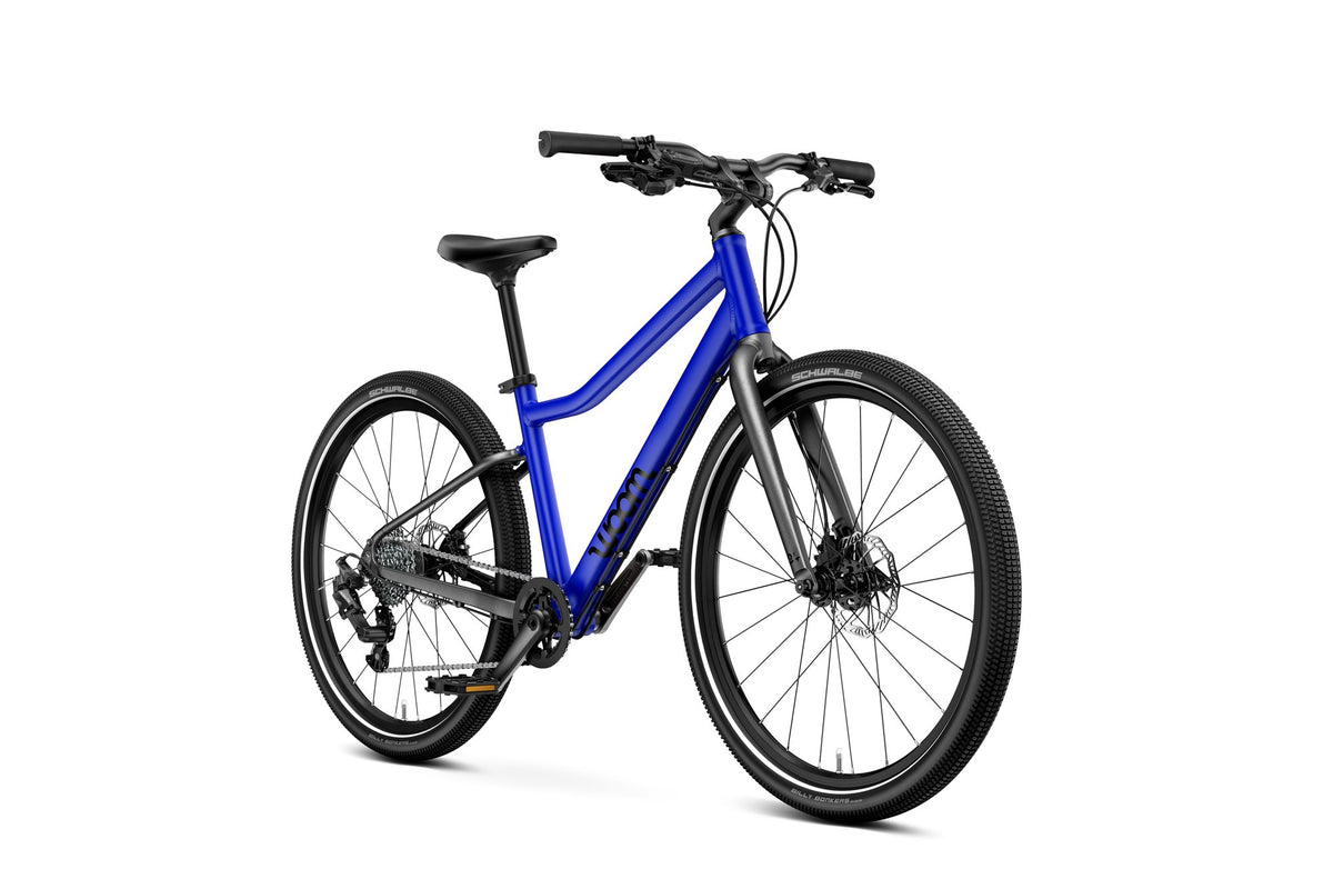 Bicicleta infantil woom EXPLORE 5 en Azul magnético, perspectiva #Color_Azul magnético