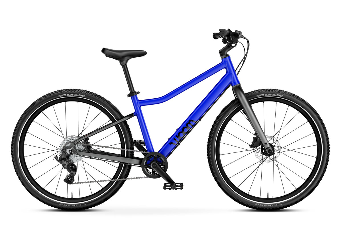 Bicicleta infantil woom EXPLORE 5 en Azul magnético, lateral #Color_Azul magnético