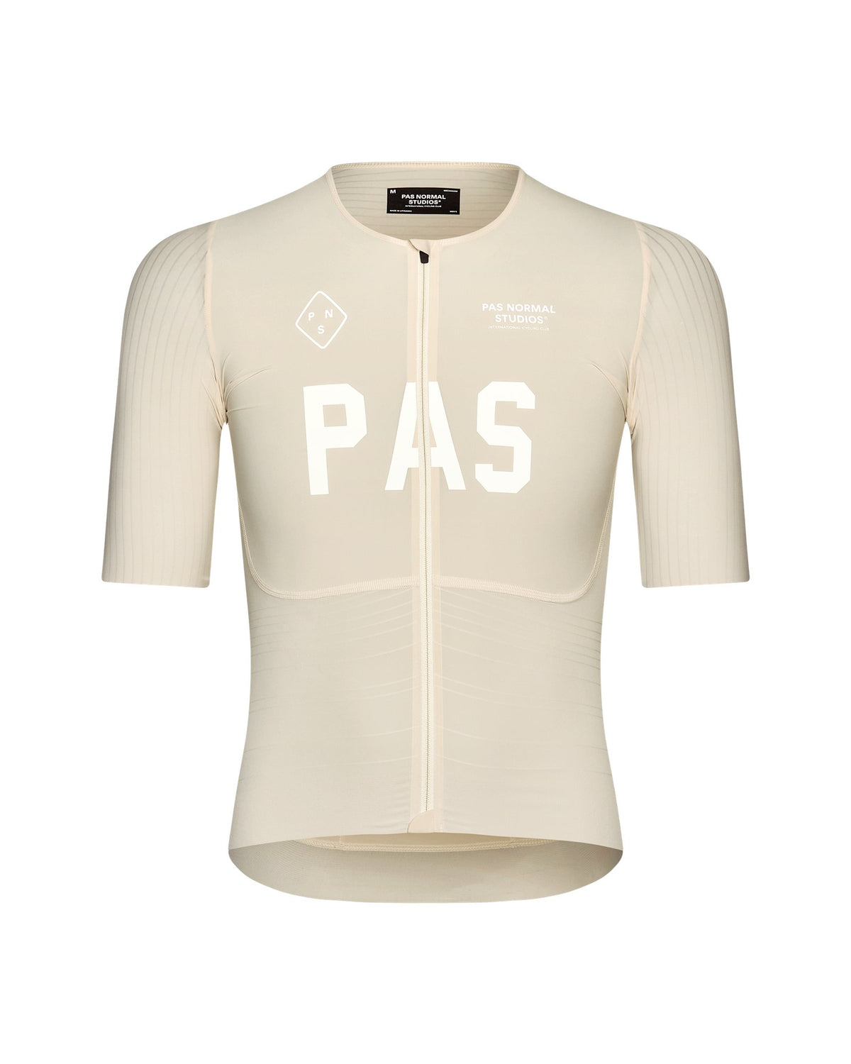 Maillot corto Pas Normal Studios PAS Mechanism Pro en Cream, vista frontal #Color_Cream
