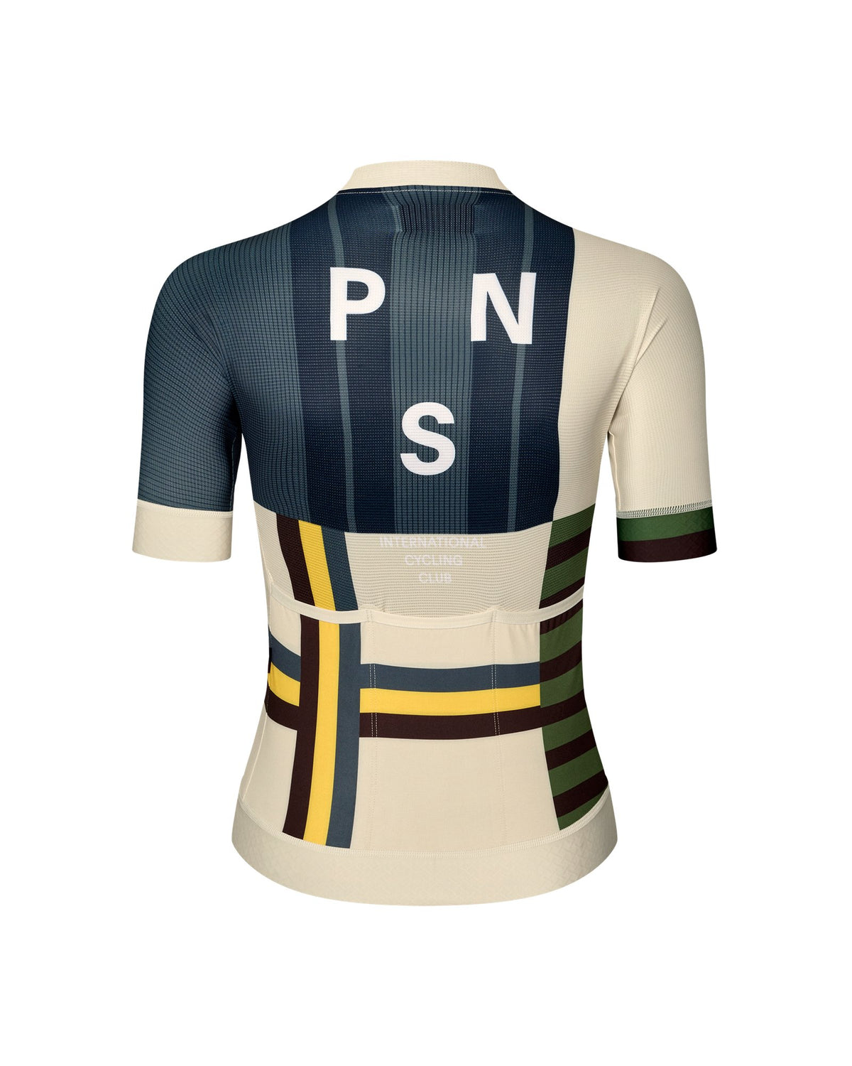 Maillot Corto Mujer Pas Normal Studios Mechanism en AOP International Sand, bodegón trasero #Color_AOP International Sand