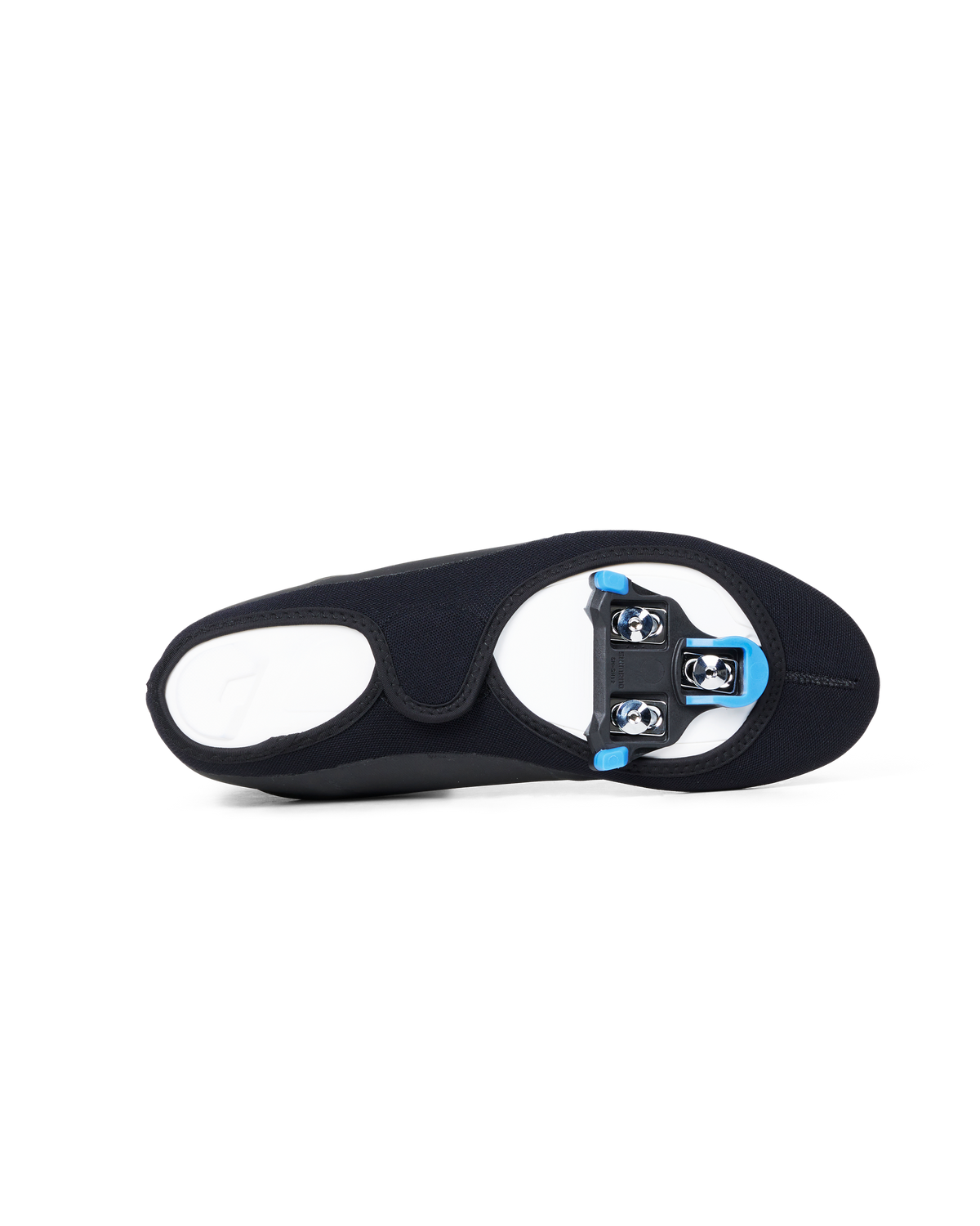 Black Logo Heavy overshoes, bottom view showing three-bolt cleat mounting system #Color_Black
